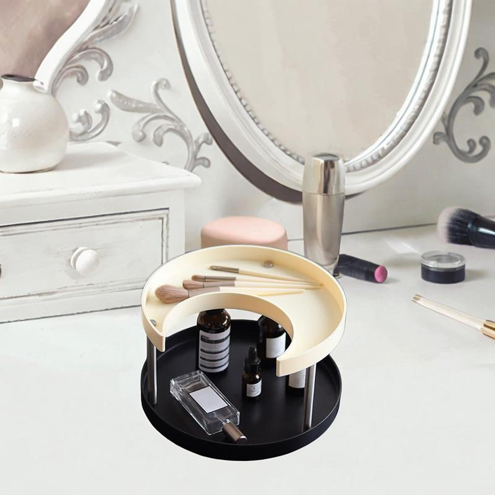 Bathroom Counter Organizer Perfume Display Stand for Home Coffee Bar Kitchen Black Base