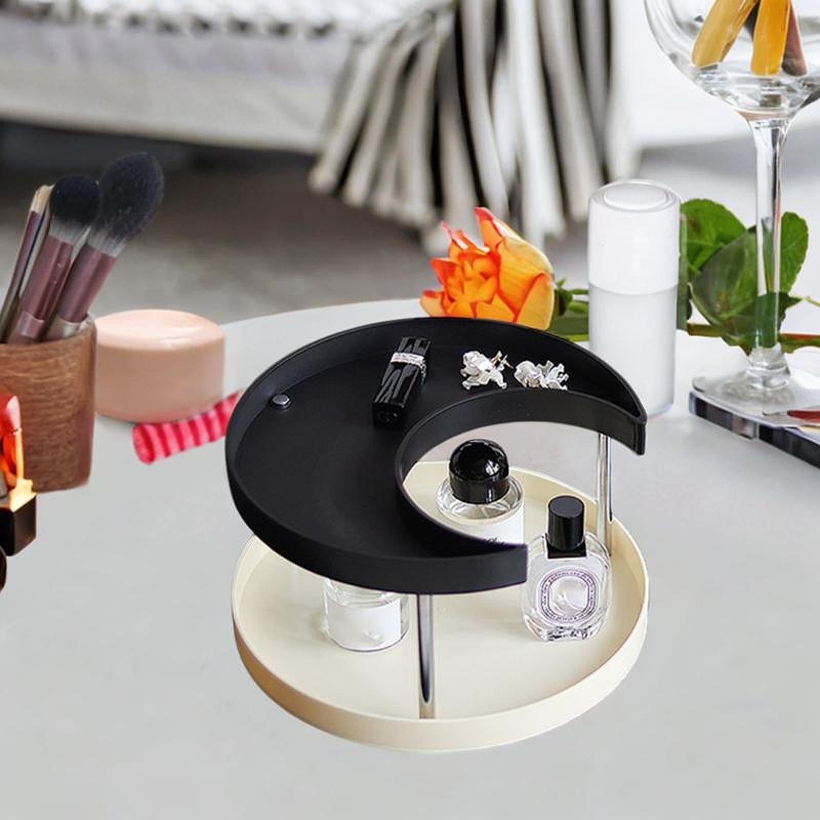Bathroom Counter Organizer Perfume Display Stand for Home Coffee Bar Kitchen Beige Base
