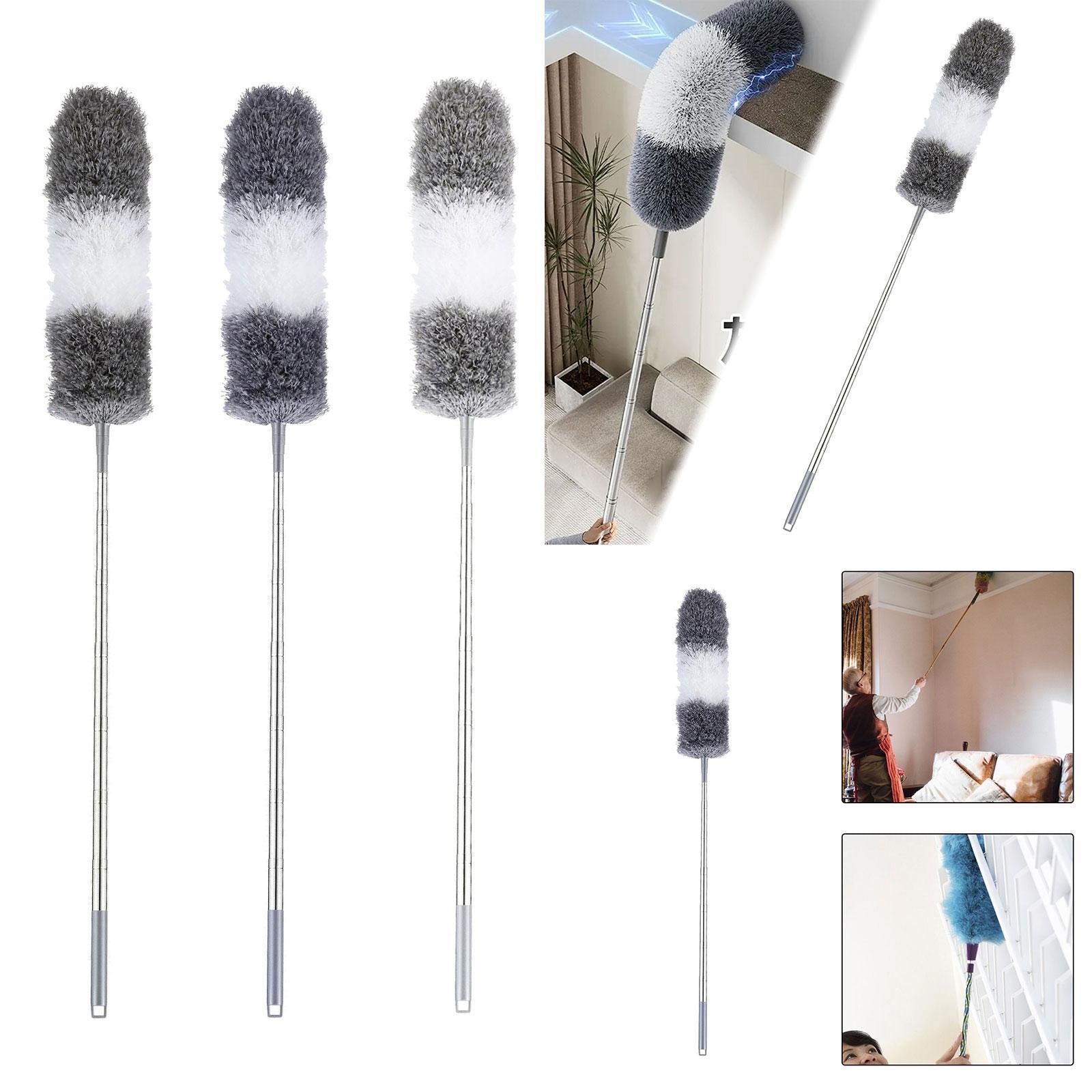 Cleaning Duster Long Handle High Reach Duster for Cleaning Home High Ceiling grey