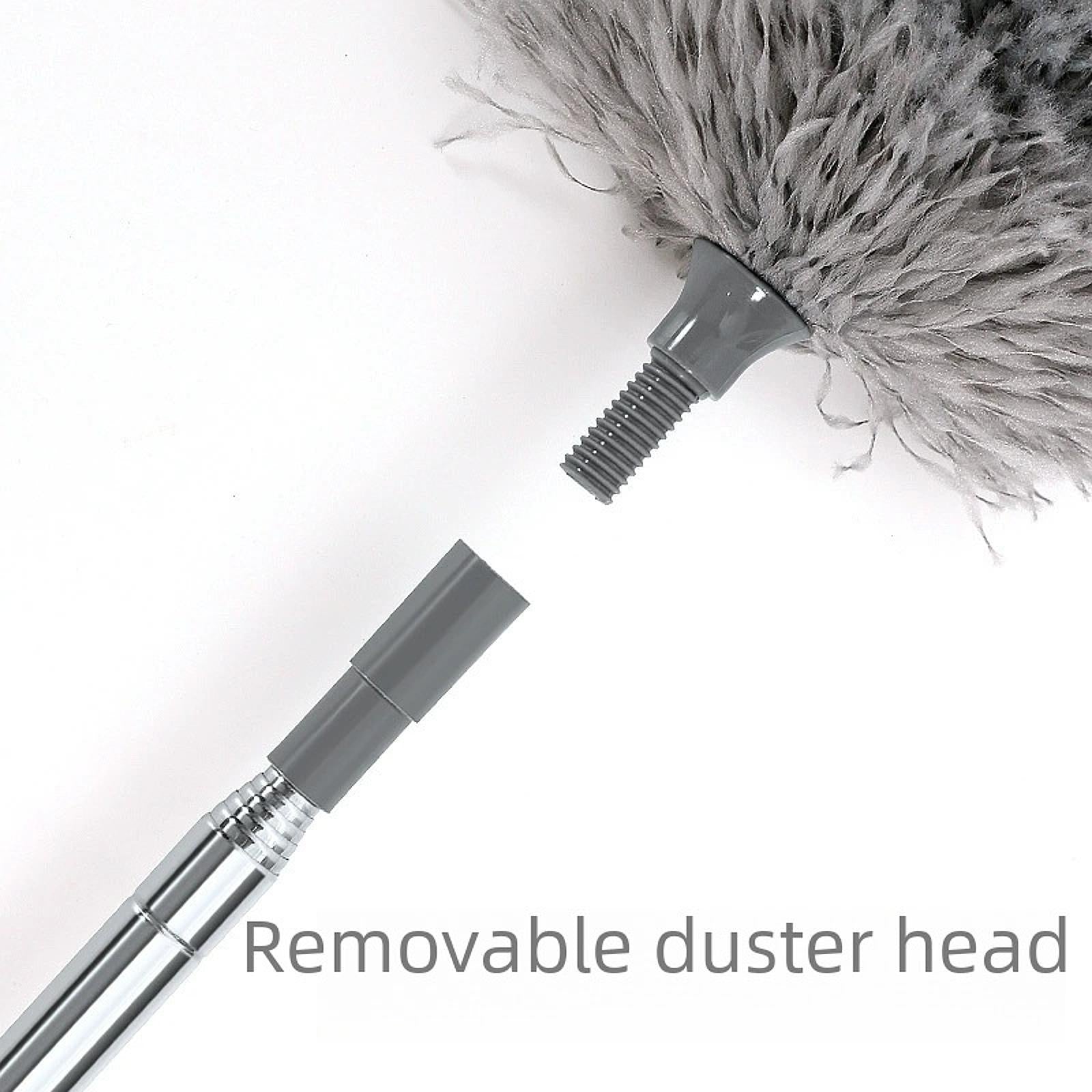 Cleaning Duster Long Handle High Reach Duster for Cleaning Home High Ceiling grey and white