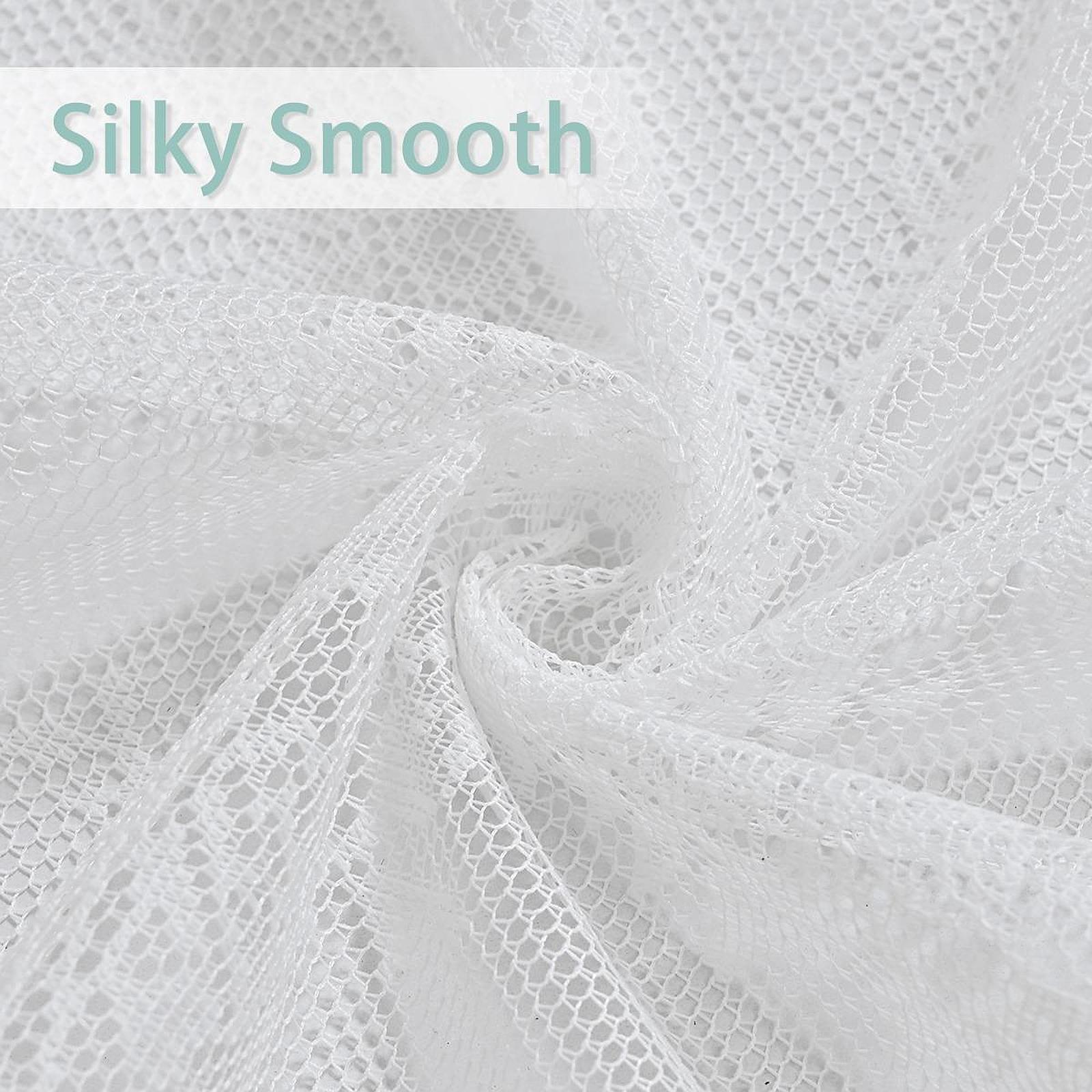 Lace Curtain Romantic Breathable with Rod Pocket for Patio Office Decoration white 100x200cm