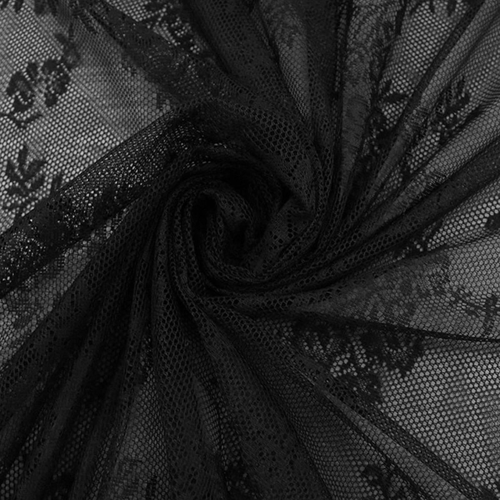 Lace Curtain Romantic Breathable with Rod Pocket for Patio Office Decoration black 100x200cm