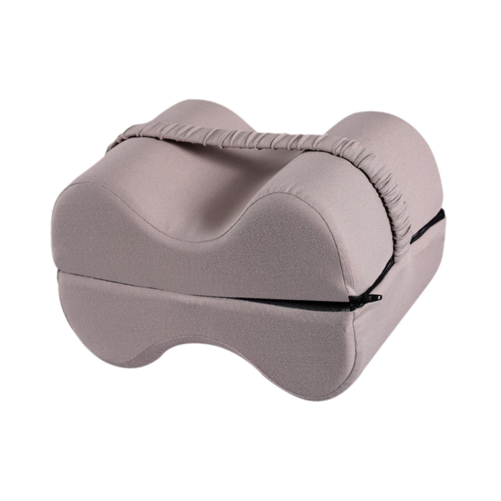 Knee Pillow for Side Sleepers for Women Men Ergonomic Memory Foam Leg Pillow Light Gray