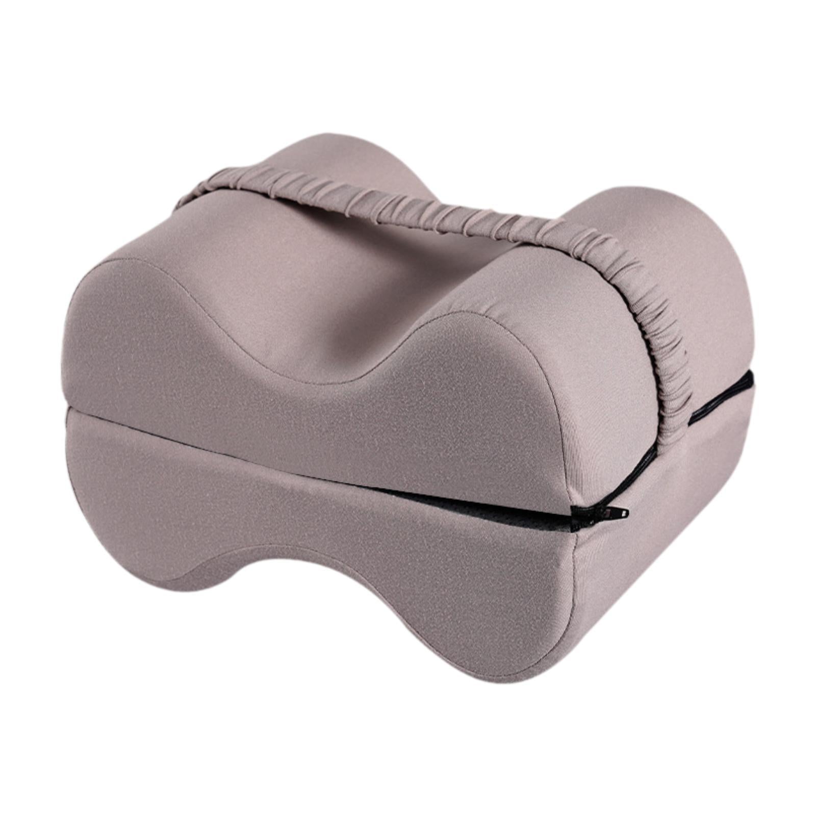 Knee Pillow for Side Sleepers for Women Men Ergonomic Memory Foam Leg Pillow Light Gray