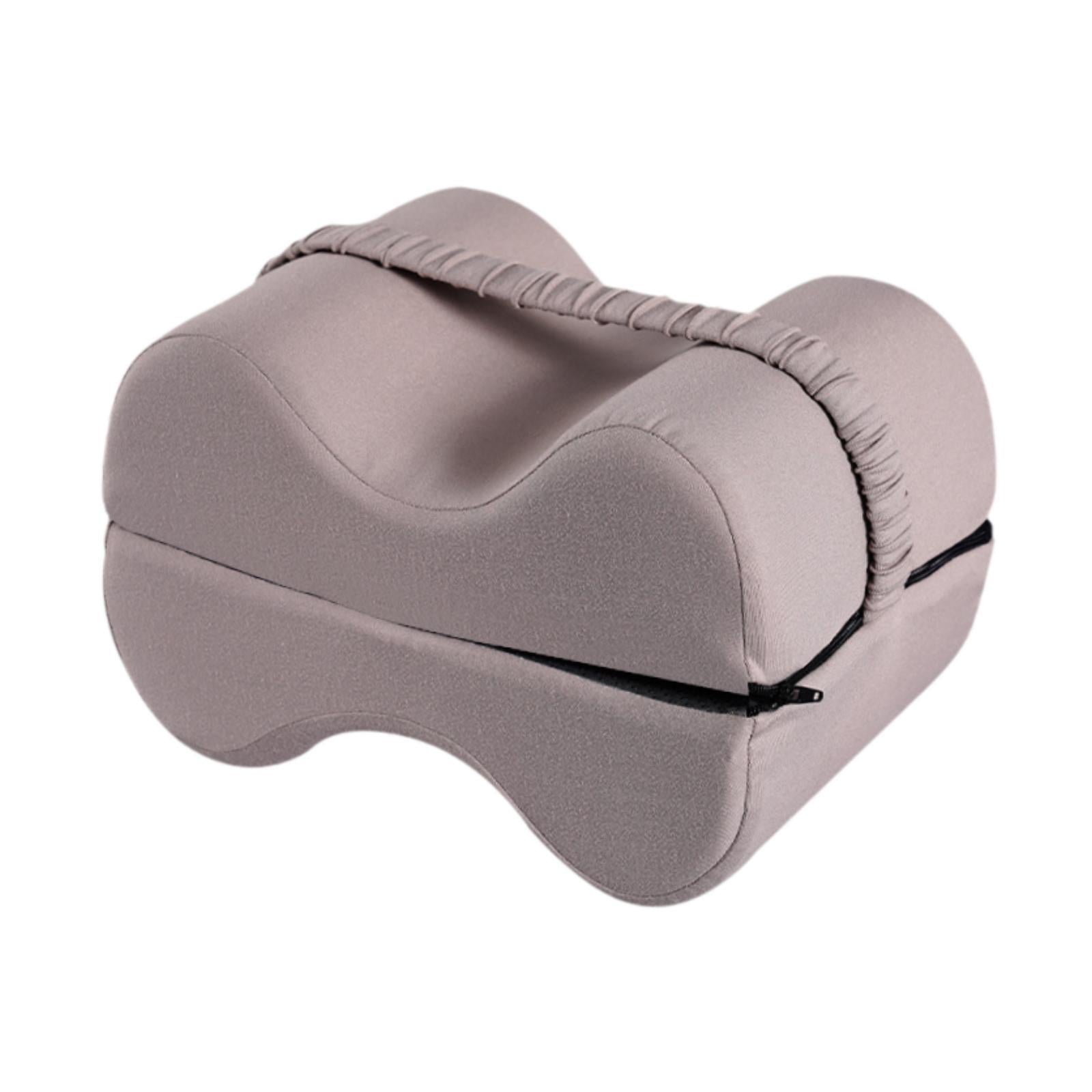 Knee Pillow for Side Sleepers for Women Men Ergonomic Memory Foam Leg Pillow Light Gray