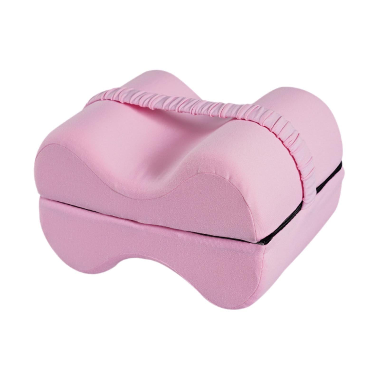 Knee Pillow for Side Sleepers for Women Men Ergonomic Memory Foam Leg Pillow Pink