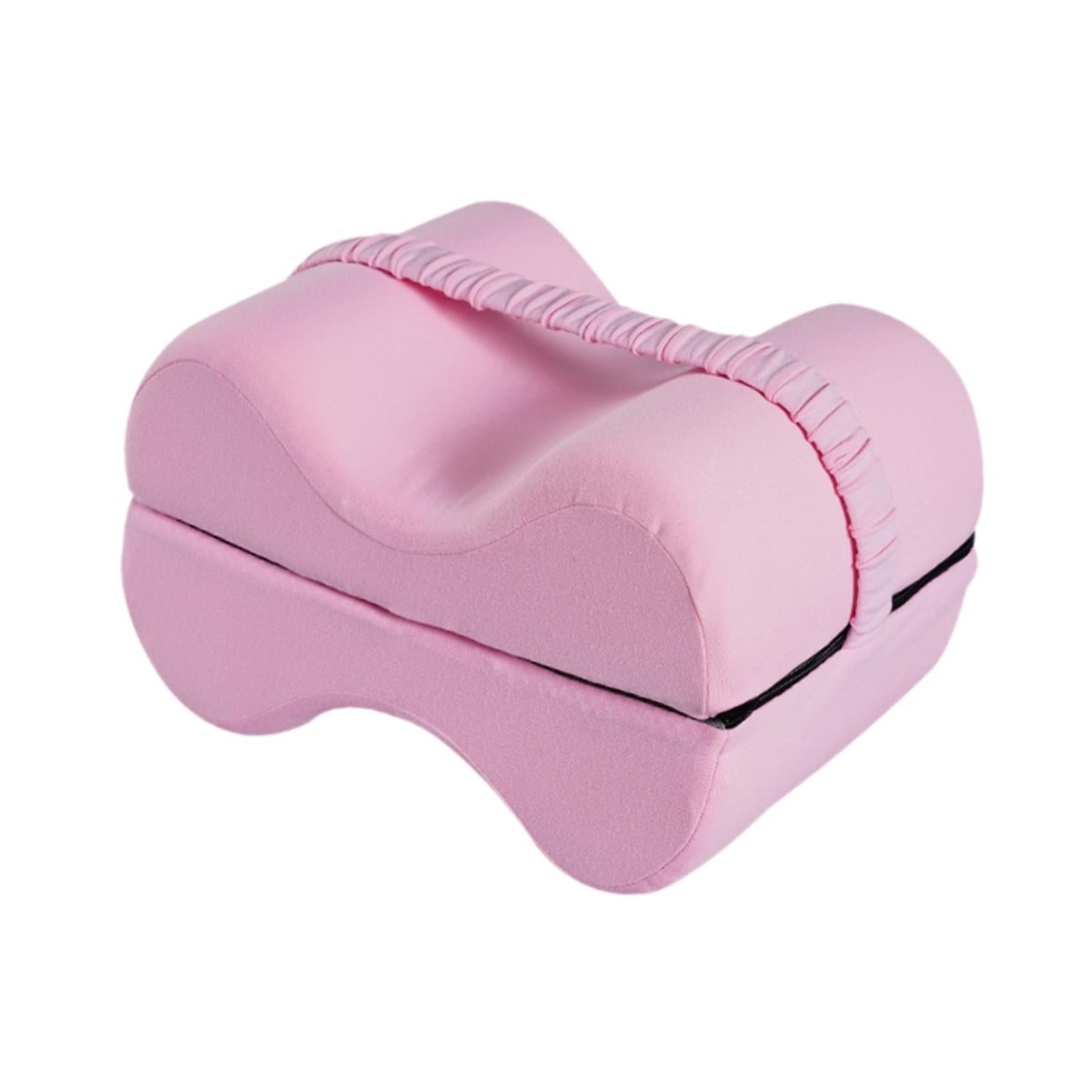 Knee Pillow for Side Sleepers for Women Men Ergonomic Memory Foam Leg Pillow Pink