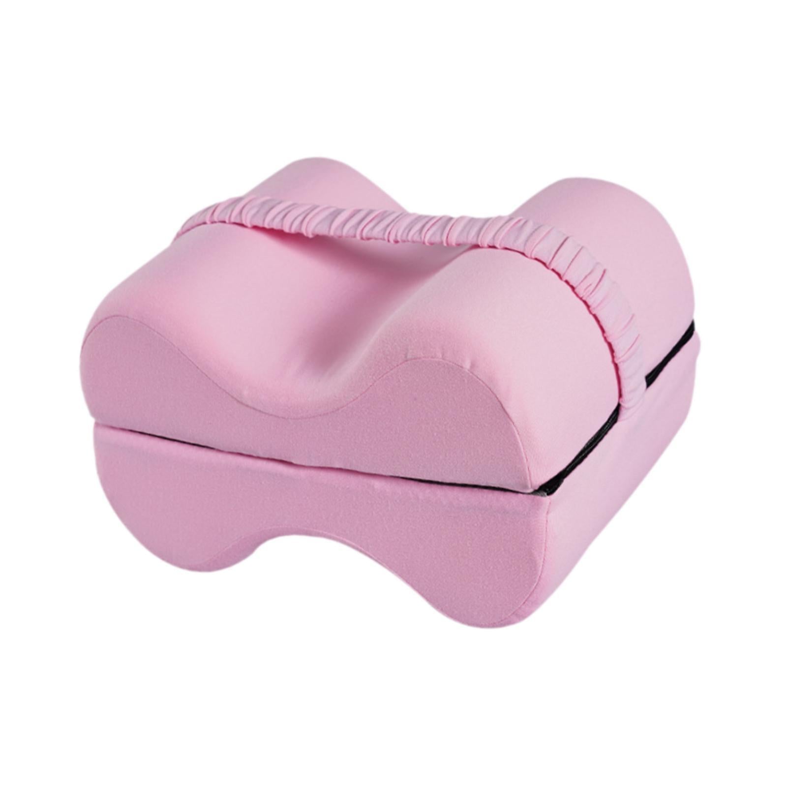 Knee Pillow for Side Sleepers for Women Men Ergonomic Memory Foam Leg Pillow Pink