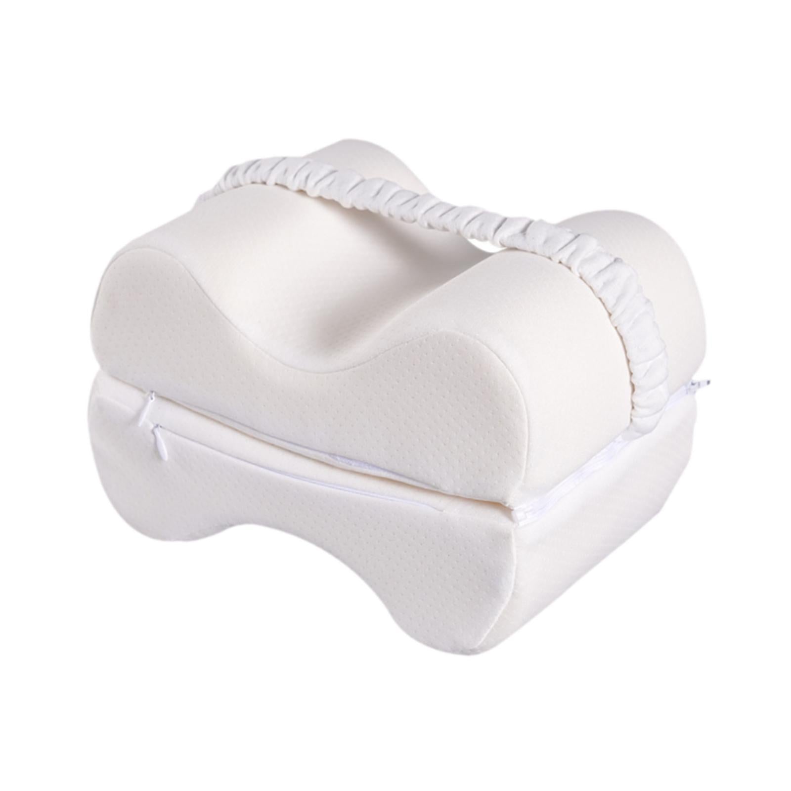 Knee Pillow for Side Sleepers for Women Men Ergonomic Memory Foam Leg Pillow White