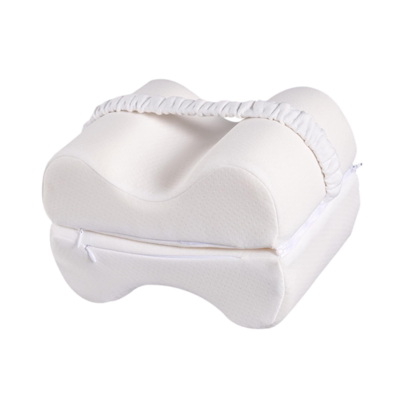 Knee Pillow for Side Sleepers for Women Men Ergonomic Memory Foam Leg Pillow White