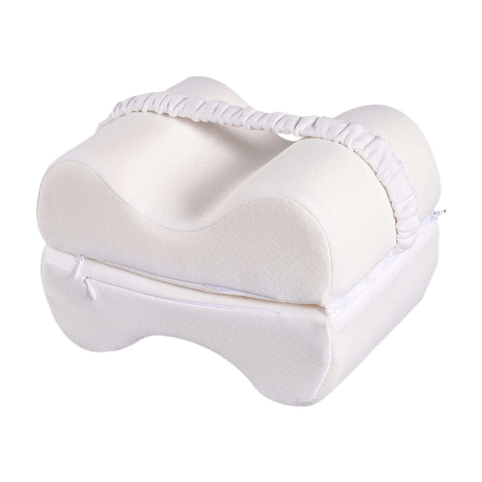 Knee Pillow for Side Sleepers for Women Men Ergonomic Memory Foam Leg Pillow White