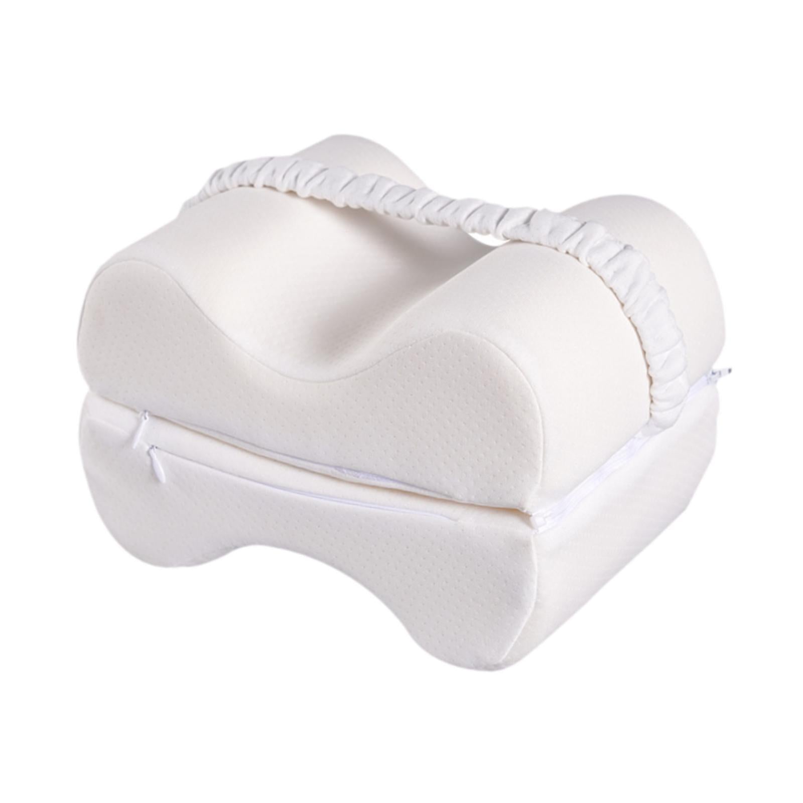Knee Pillow for Side Sleepers for Women Men Ergonomic Memory Foam Leg Pillow White
