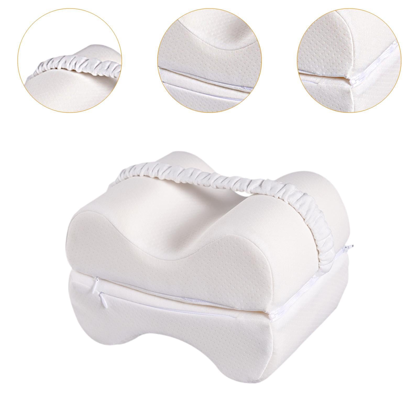 Knee Pillow for Side Sleepers for Women Men Ergonomic Memory Foam Leg Pillow White