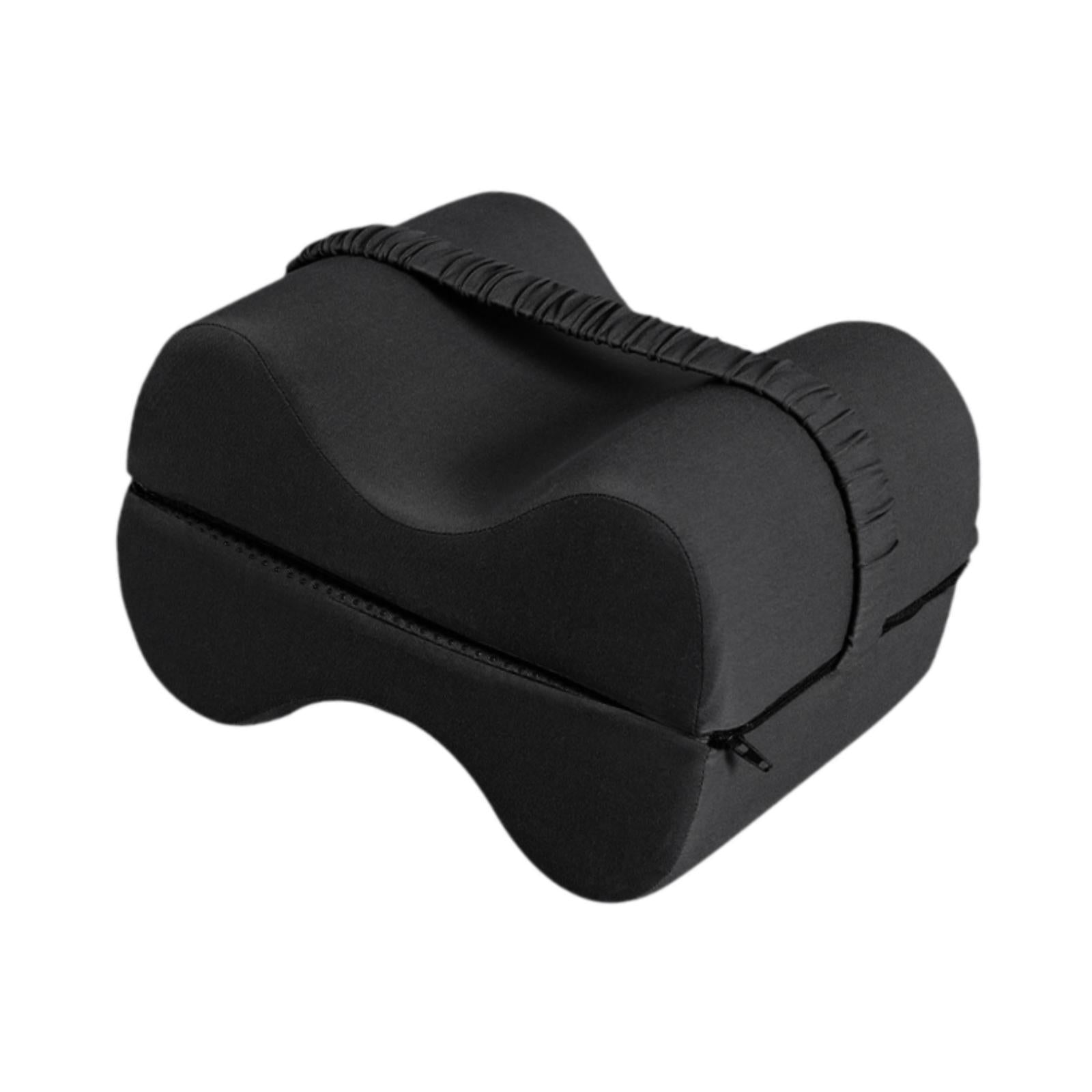 Knee Pillow for Side Sleepers for Women Men Ergonomic Memory Foam Leg Pillow Black