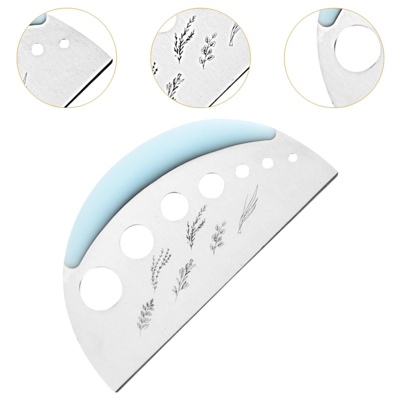 Herb Stripper Metal Herb Cutter Leaf Stripping Tool for Cilantro Chard Thyme blue