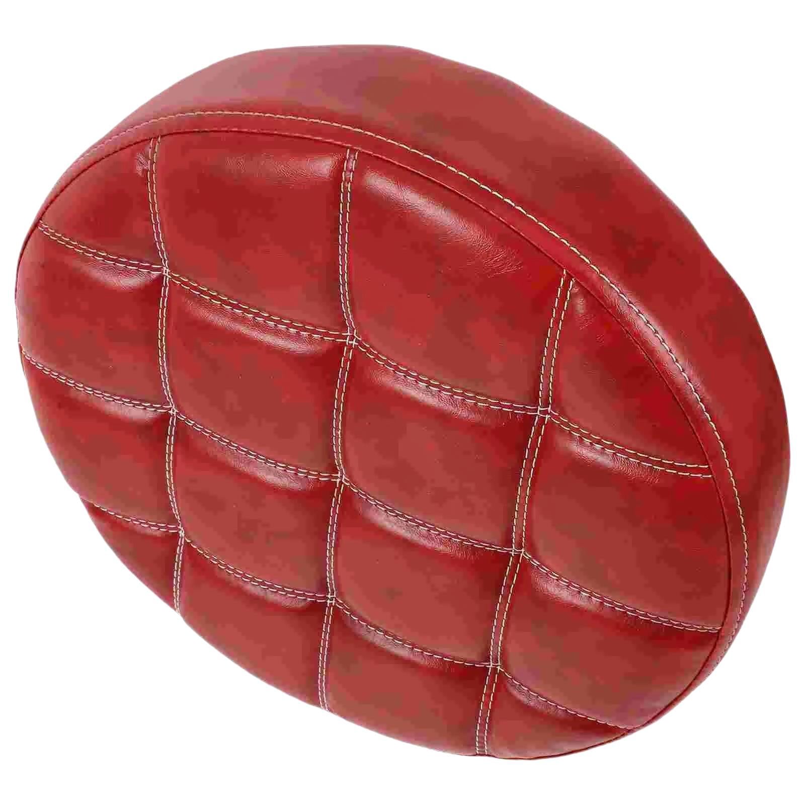 Round Bar Stool Seat Cushion Seat Top Easy Installation Heavy Duty for Salon red