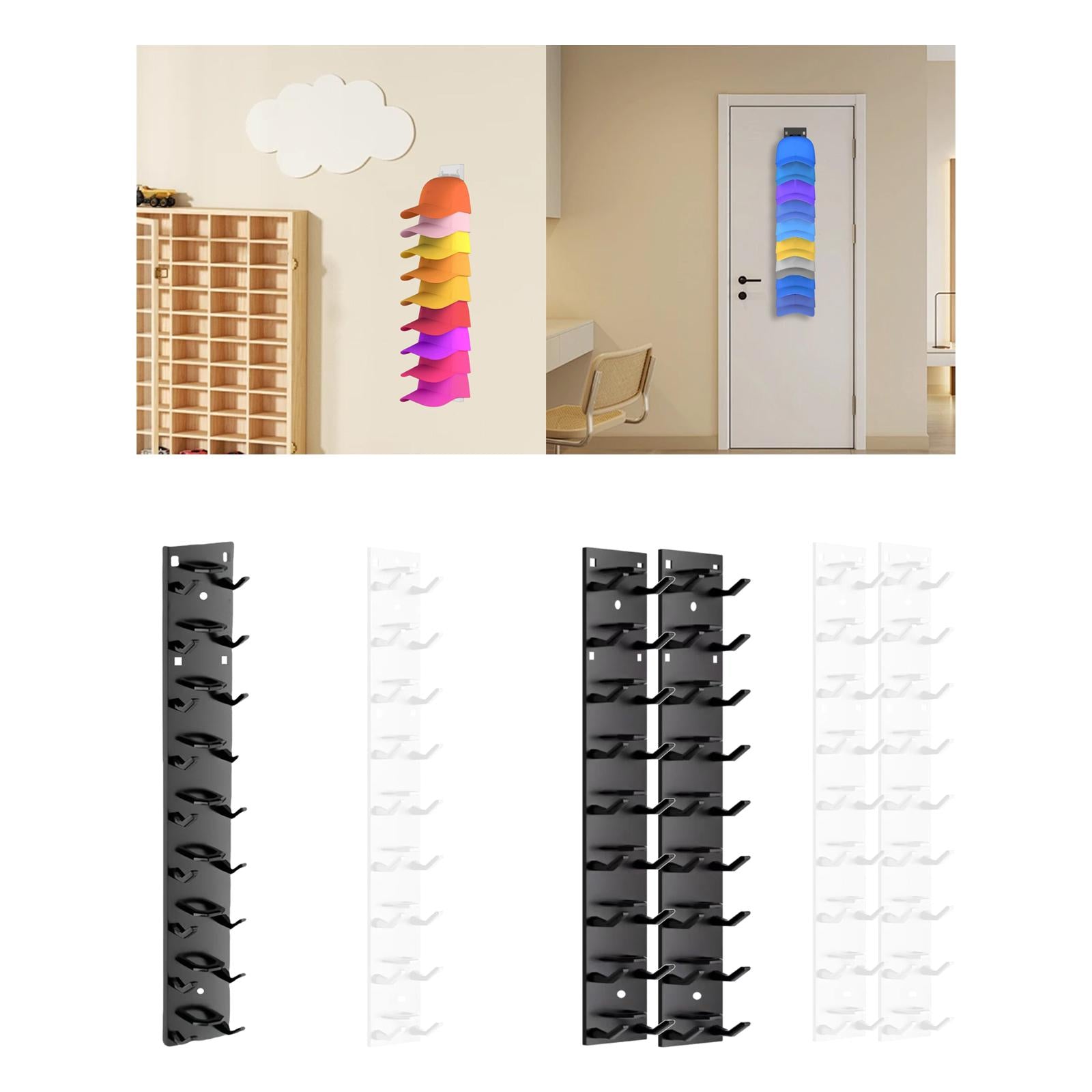 Hat Organizer for Baseball Caps Hold up to 18 Hats for Shop Closet Storeroom Black