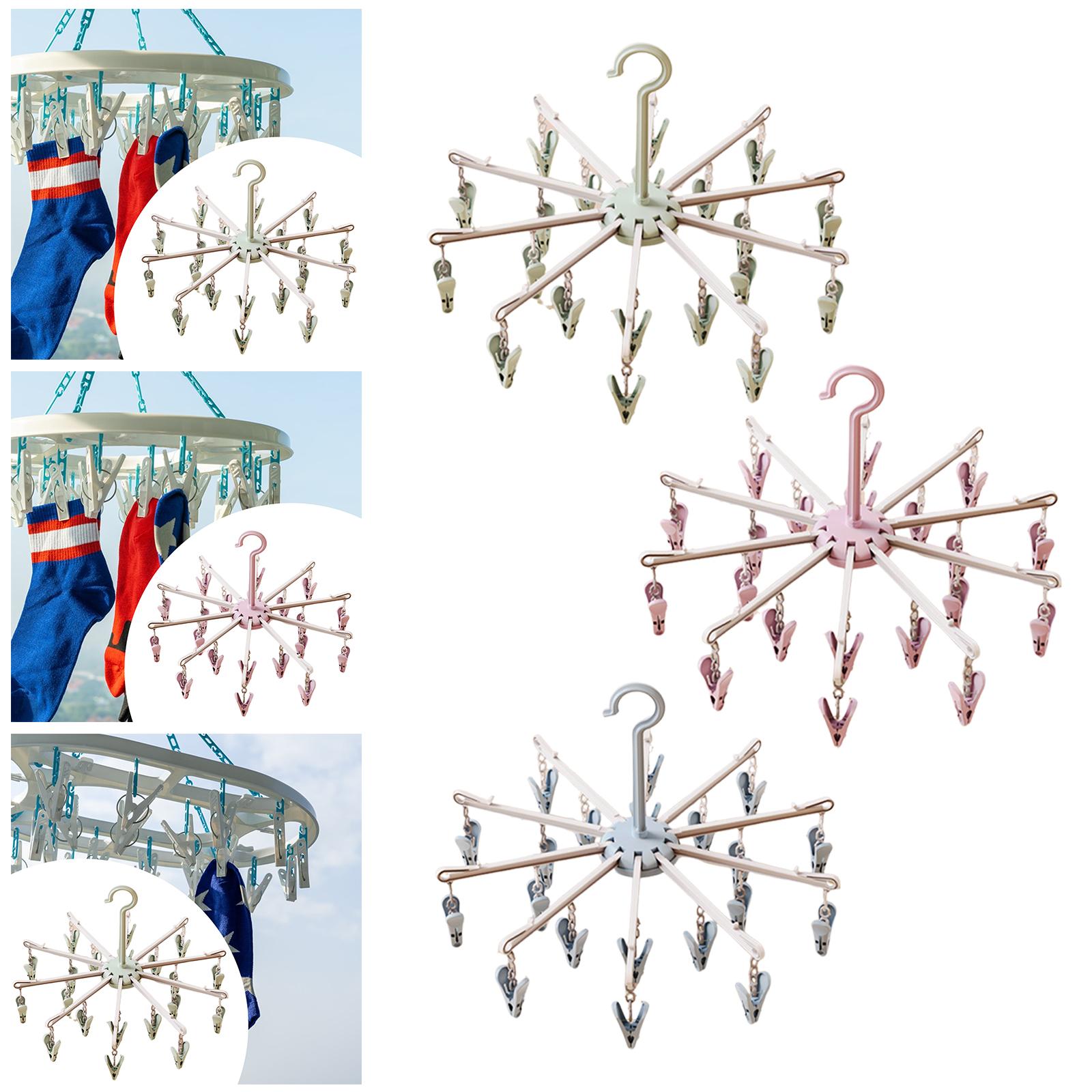 Hanging Drying Rack Stable Closet Organizer Sock Hanger for Sock Short Towel Green