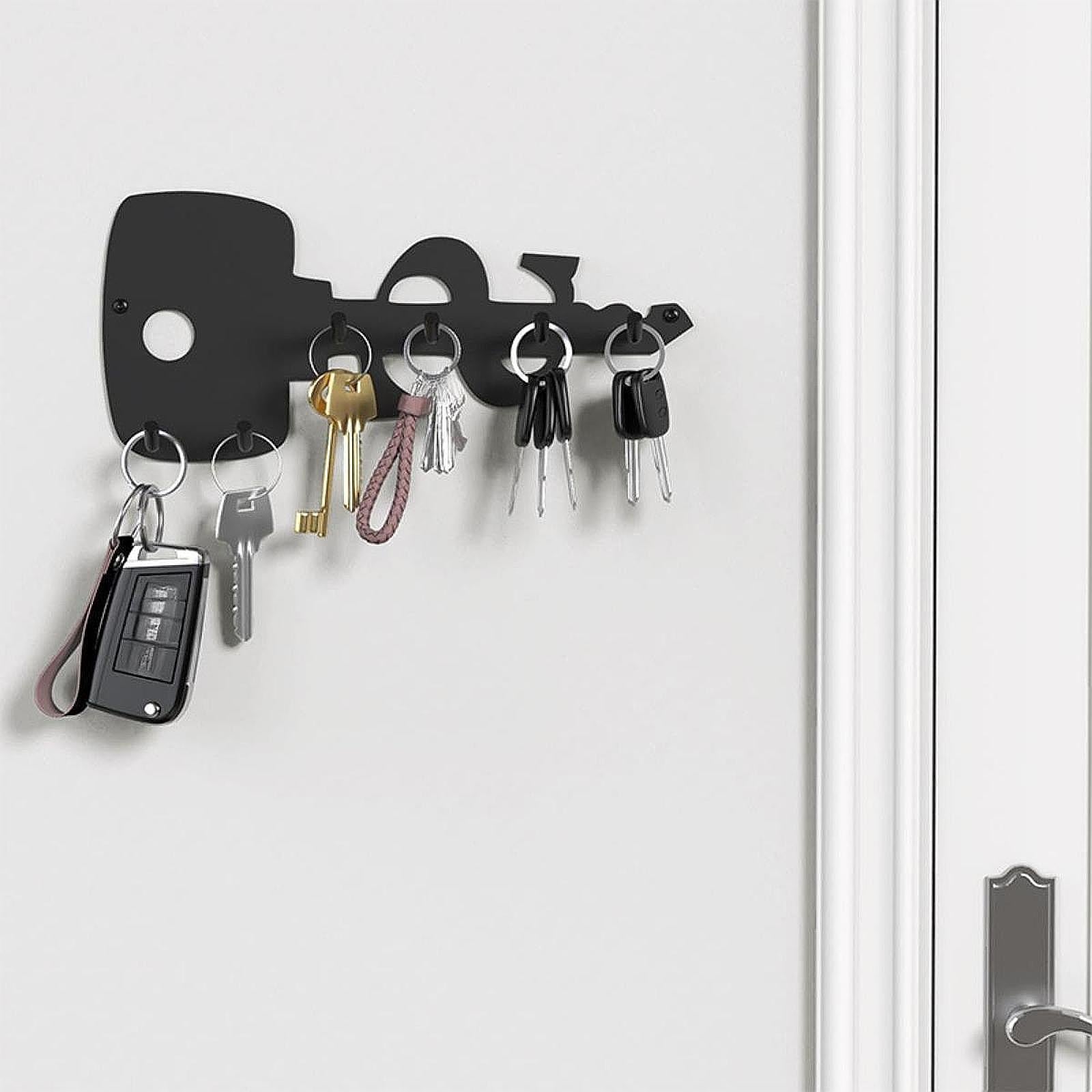 Key Holder for Wall Decorative Black Hanger for Living Room Apartment Office
