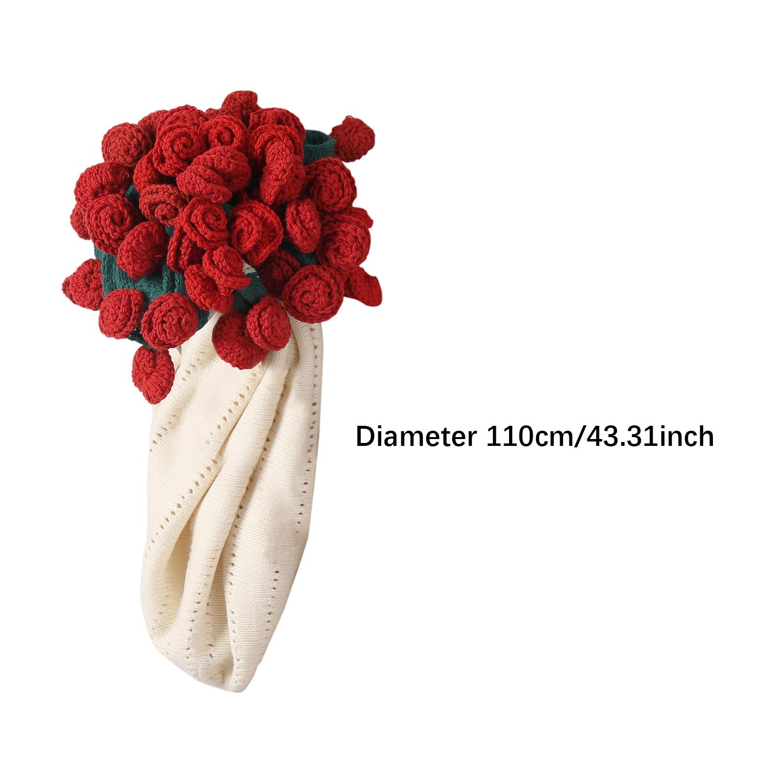Flower Bouquet Blanket Foldable Versatile Hand Knitting for Sofa Party Couch rose