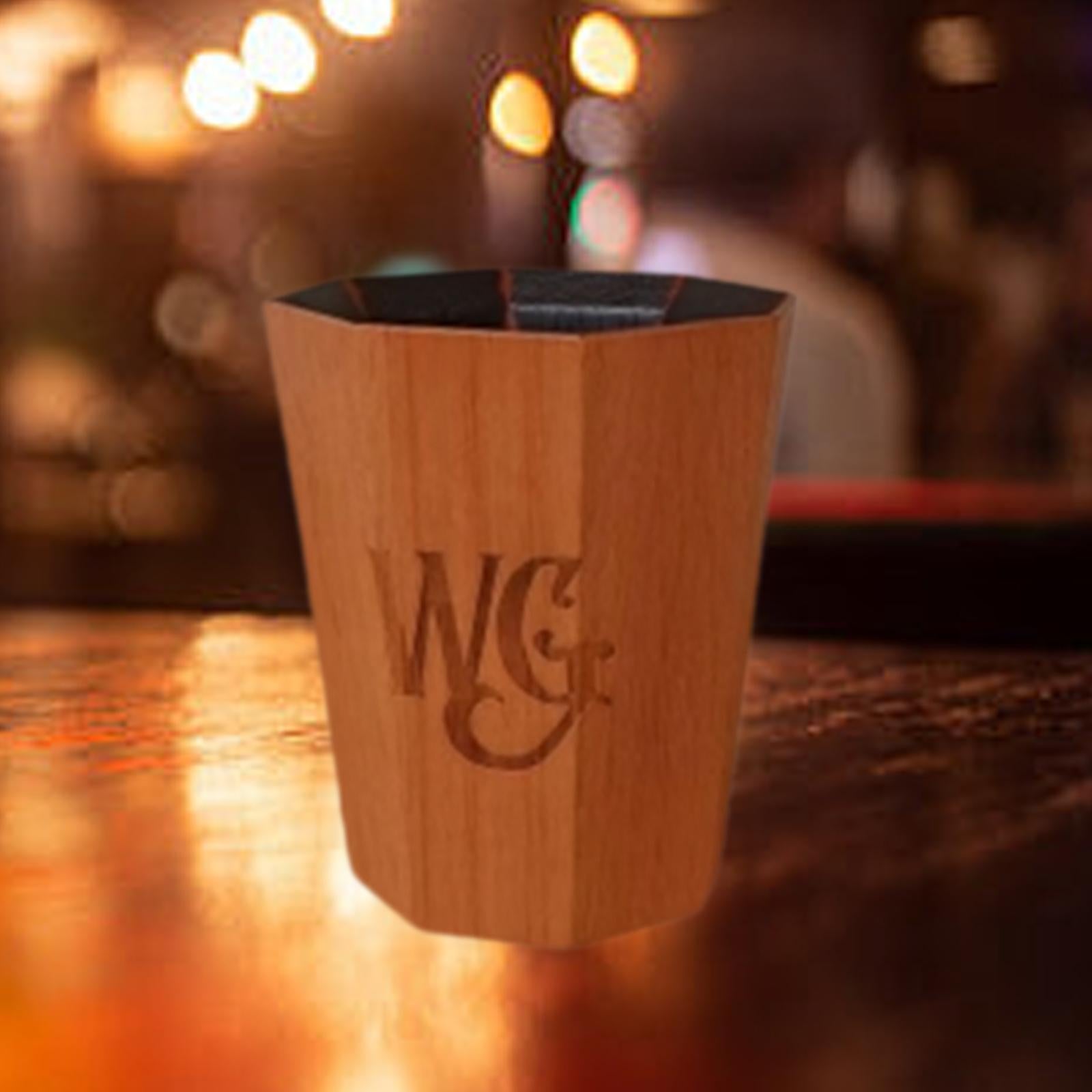 Wooden Bourbon Whiskey Cup Traditional Old Fashioned Charred Drinking Vessel
