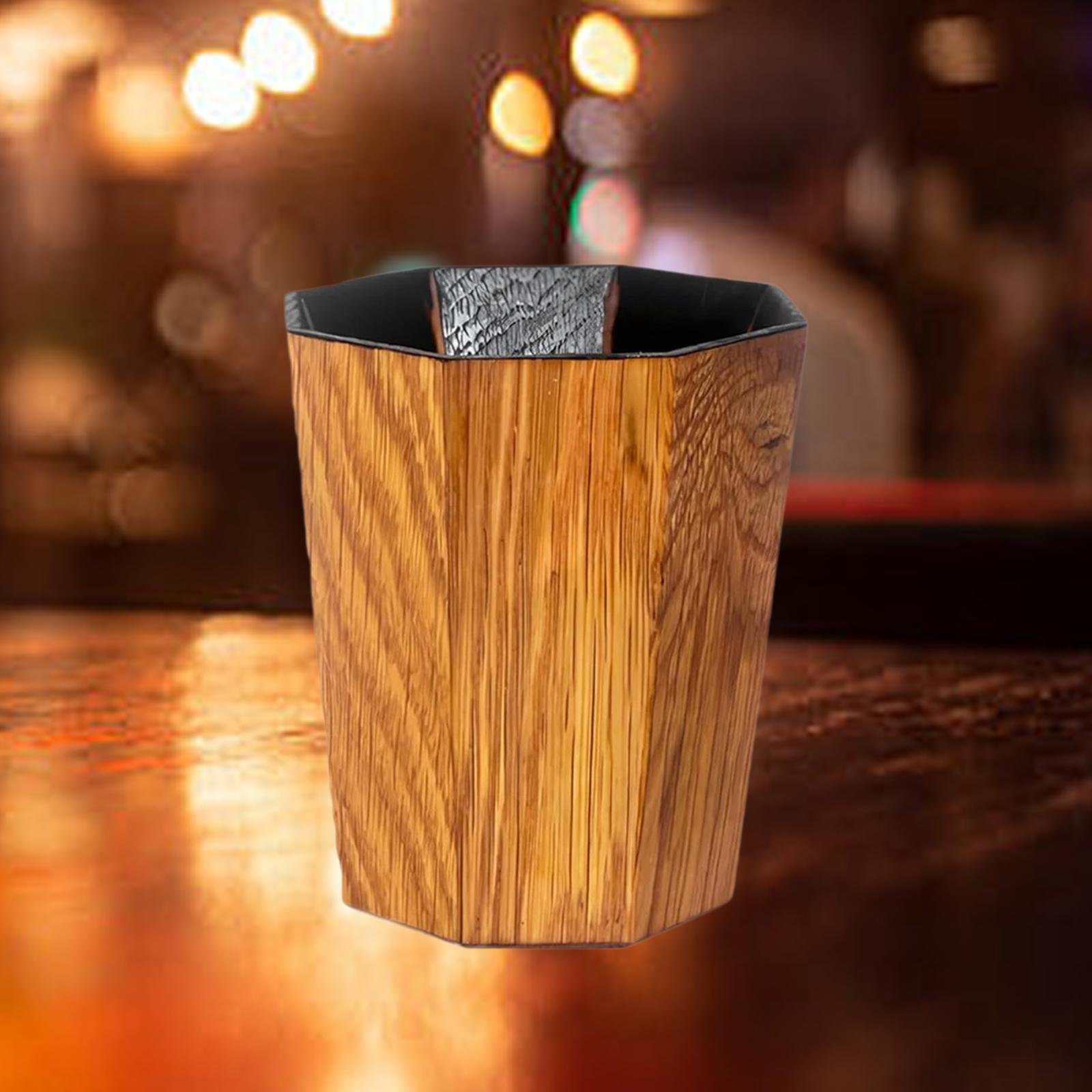 Wooden Whiskey Cup Unique Wood Grain Birthday Gifts Rustic Bourbon Drinkware