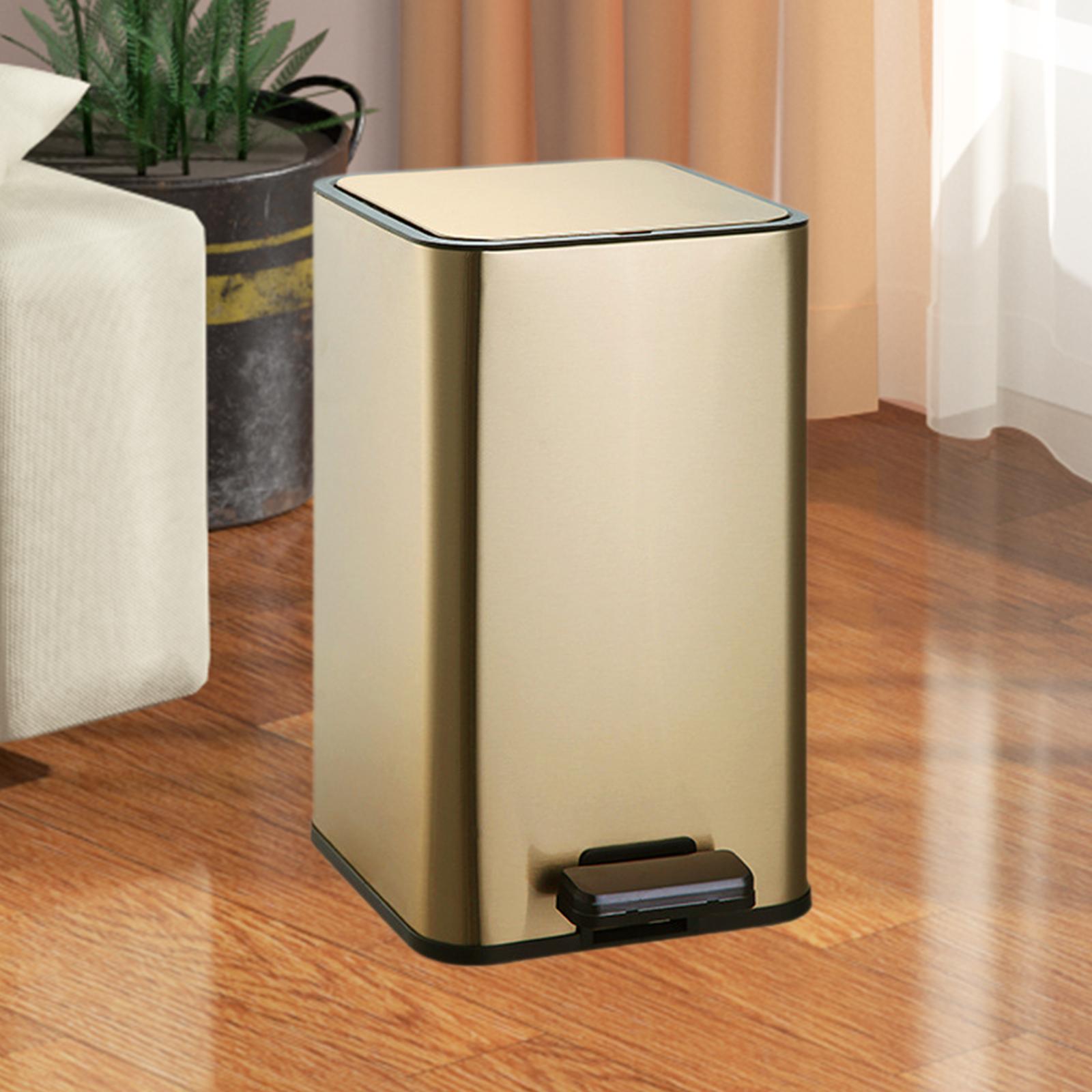 Foot Pedal Garbage Bin Quiet 7L Step on Trash Can for Entryway Study Bedroom