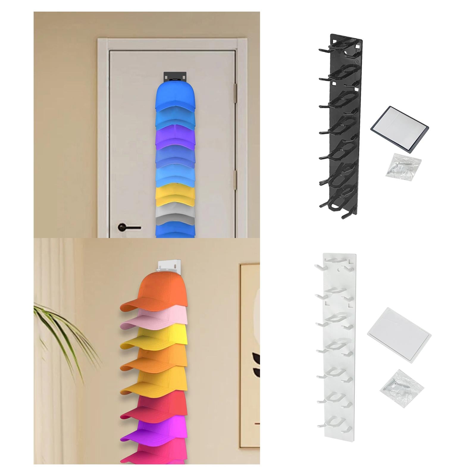 Hat Organizer for Baseball Cap Hat Storage Display for Living Room Entryway Black