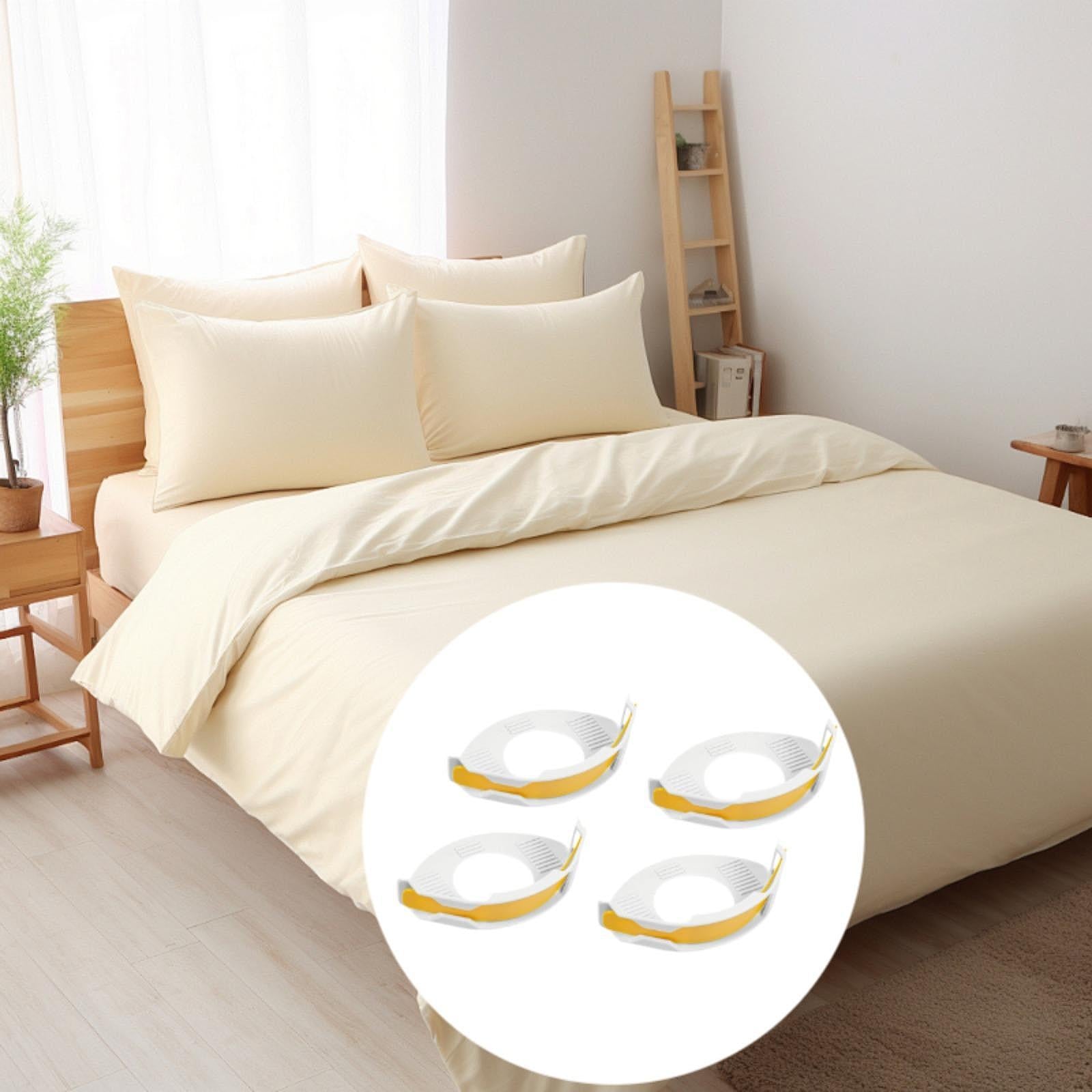 4Pcs Bed Sheet Holder Clips Anti Slip Universal Mattress Bed Sheet Fasteners Yellow