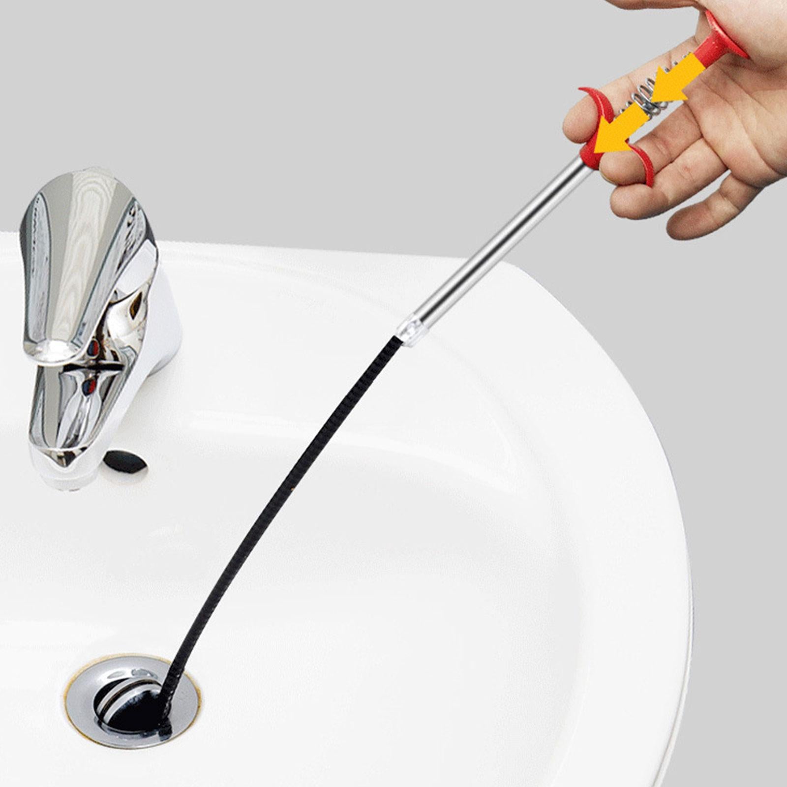 4Pcs Drain Snake Tub Clogged Drain Cleaner for Bathroom Tight Space Kitchen