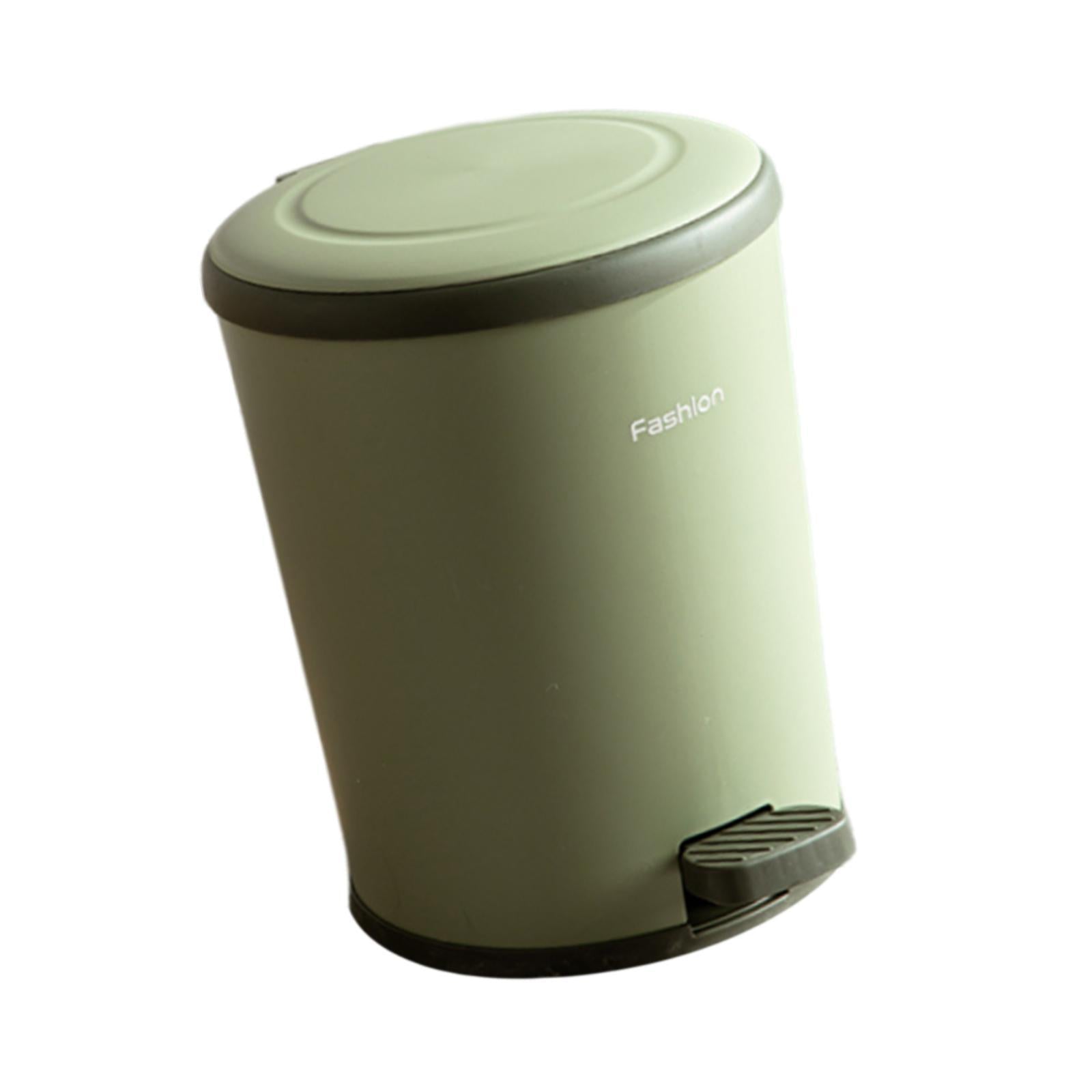 Step Trash Can with Lids Portable Pedal Bin for Laundry Room Living Restroom green