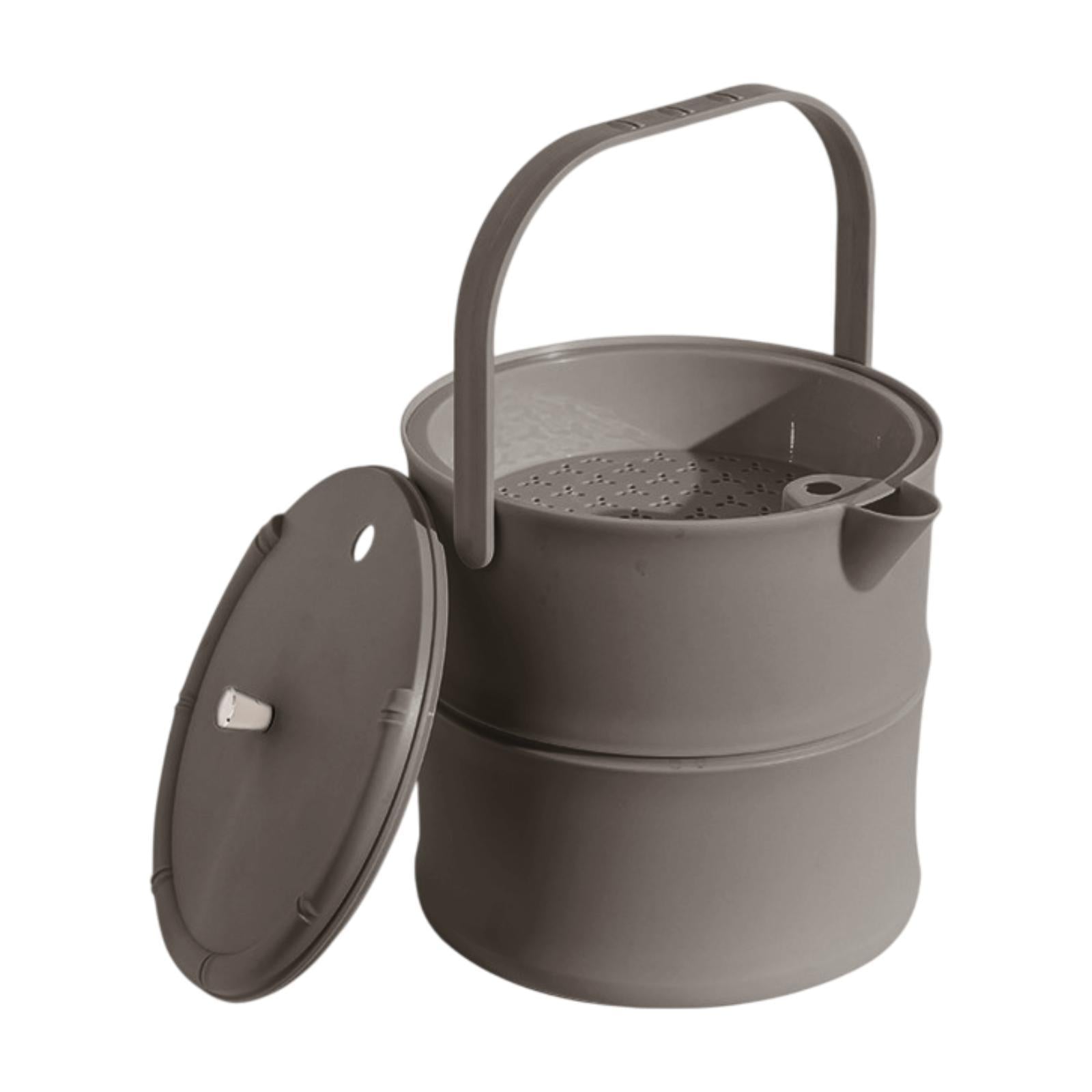 Tea Waste Water Bucket Large with Lid Easy to Clean Liquid Storage Waste Bin Gray