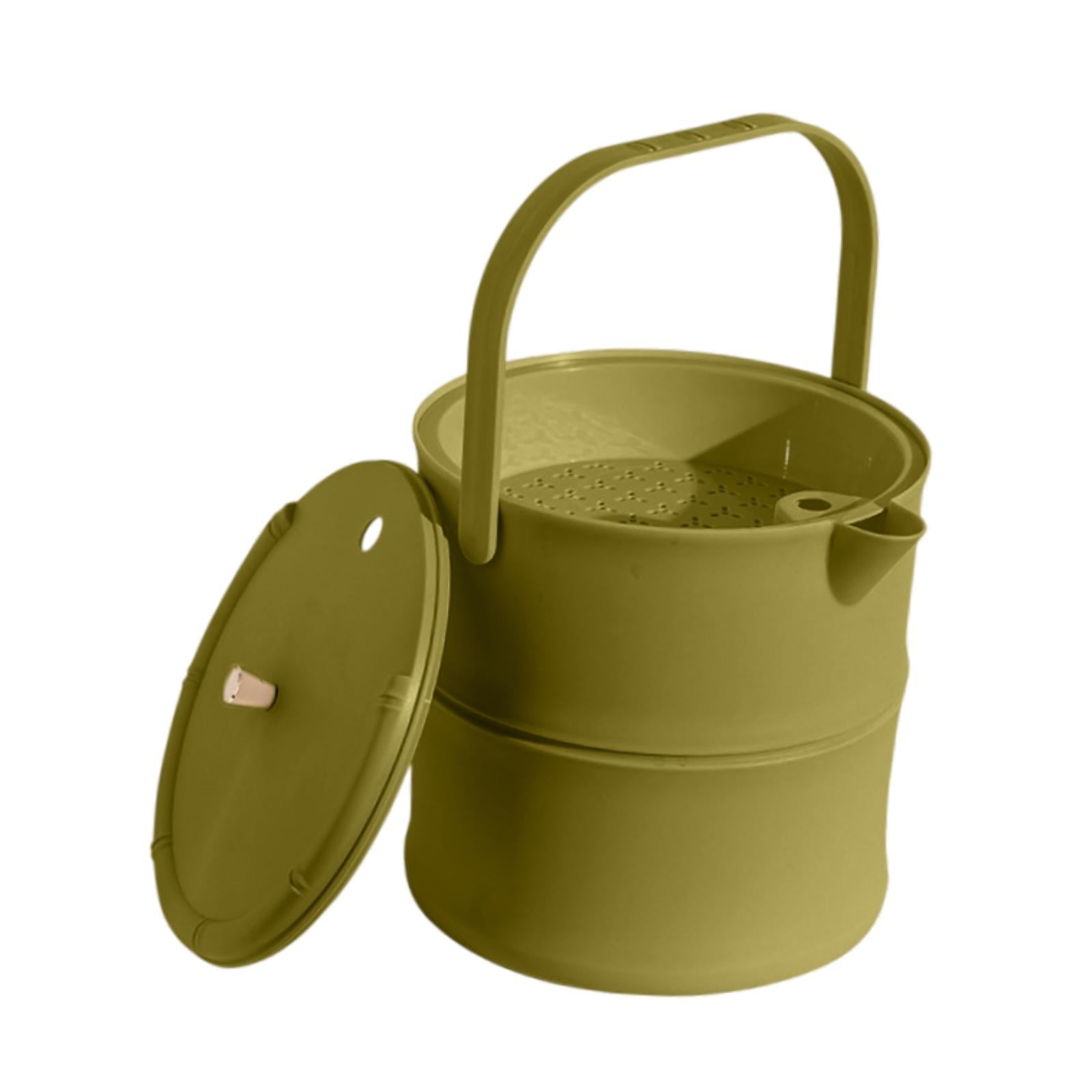 Tea Waste Water Bucket Large with Lid Easy to Clean Liquid Storage Waste Bin Green