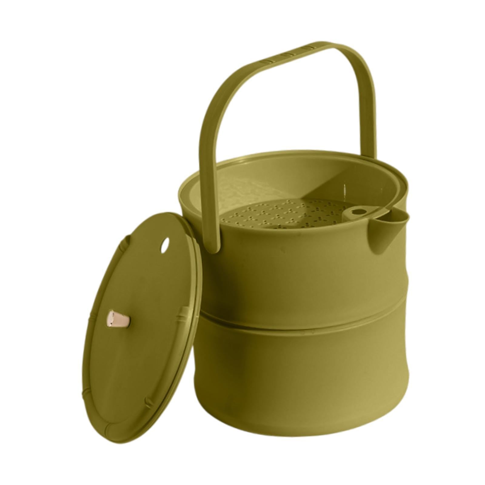 Tea Waste Water Bucket Large with Lid Easy to Clean Liquid Storage Waste Bin Green