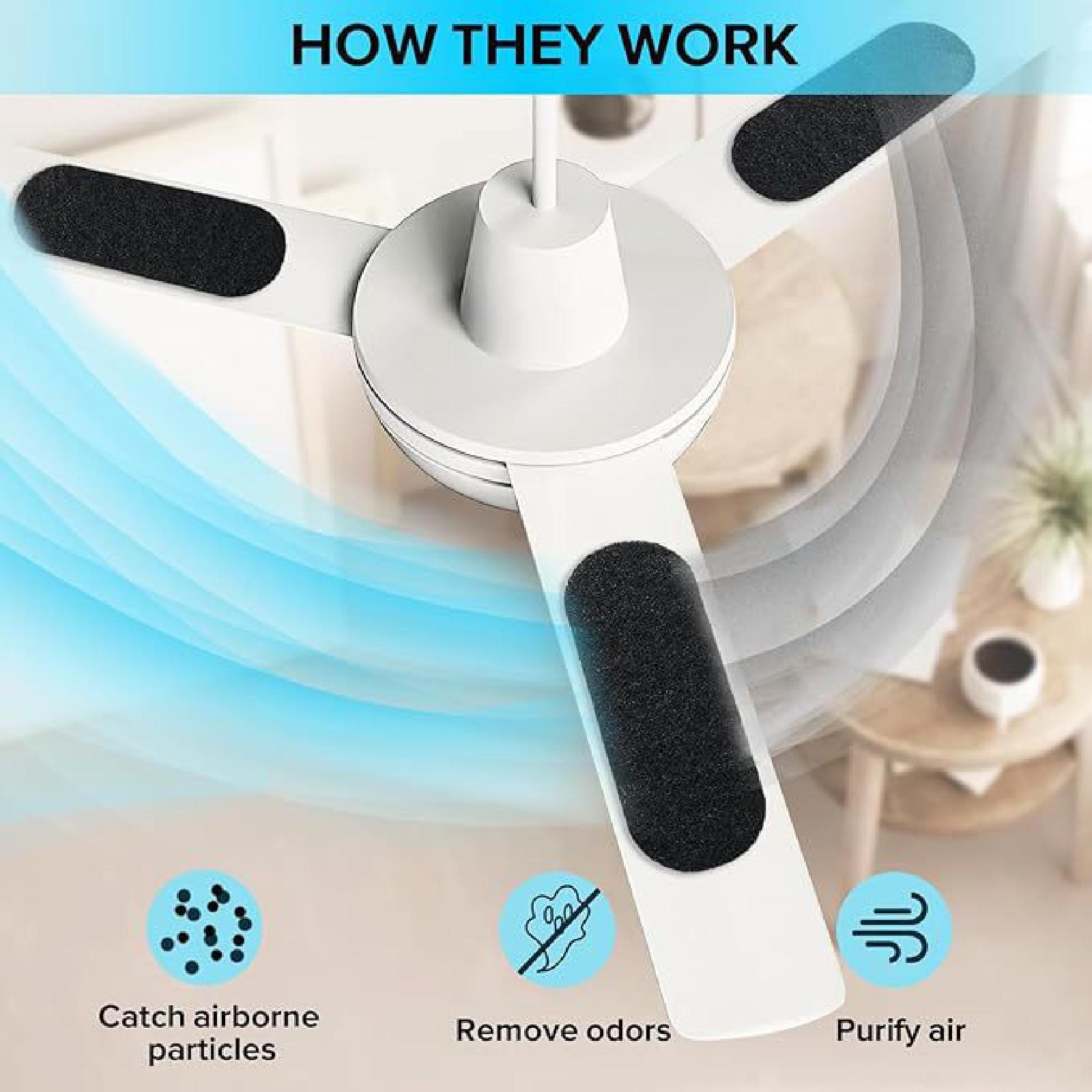 5x Air Filter Air Purifiers Living Room Indoor Ceiling Fan Filter for Blades 25x9x0.3cm