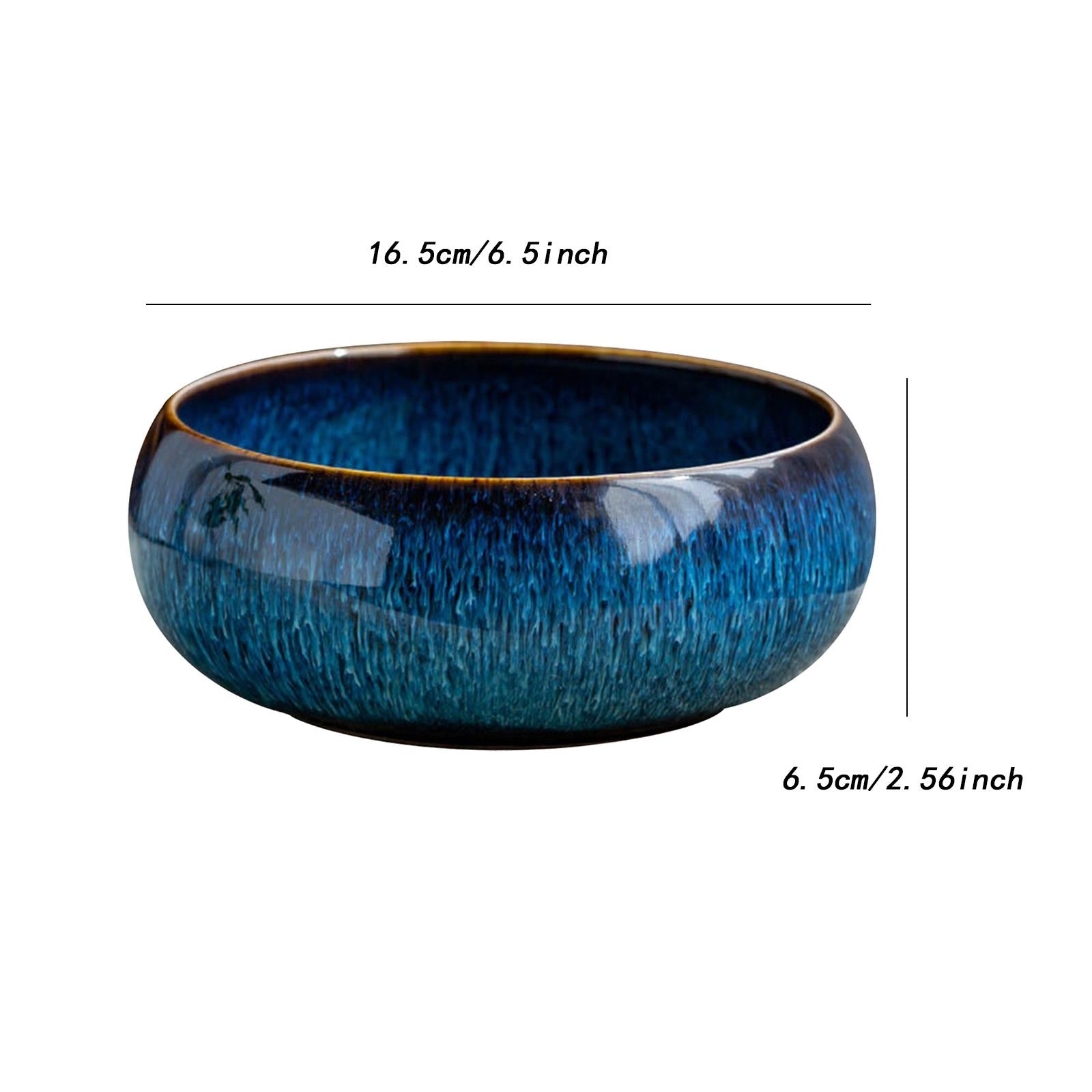 Lotus Flowers Bowl Versatile Portable Round Ceramic Planter Home Office Decor gradient blue