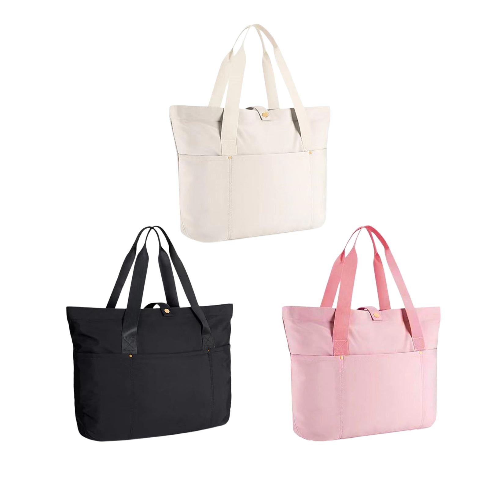 Tote Bag for Women Lightweight Nylon Quilted Handbag for Beach Work Business black