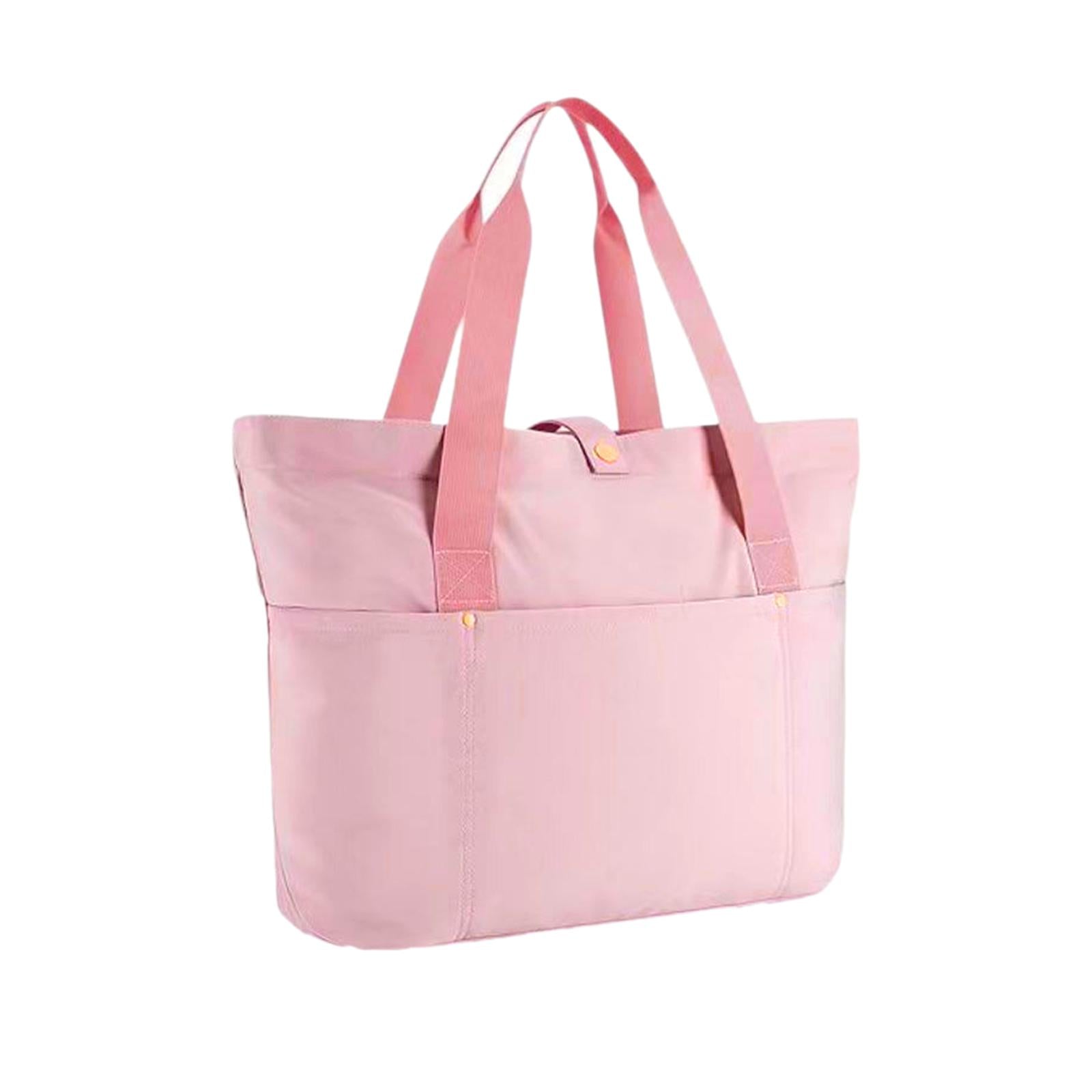 Tote Bag for Women Lightweight Nylon Quilted Handbag for Beach Work Business pink