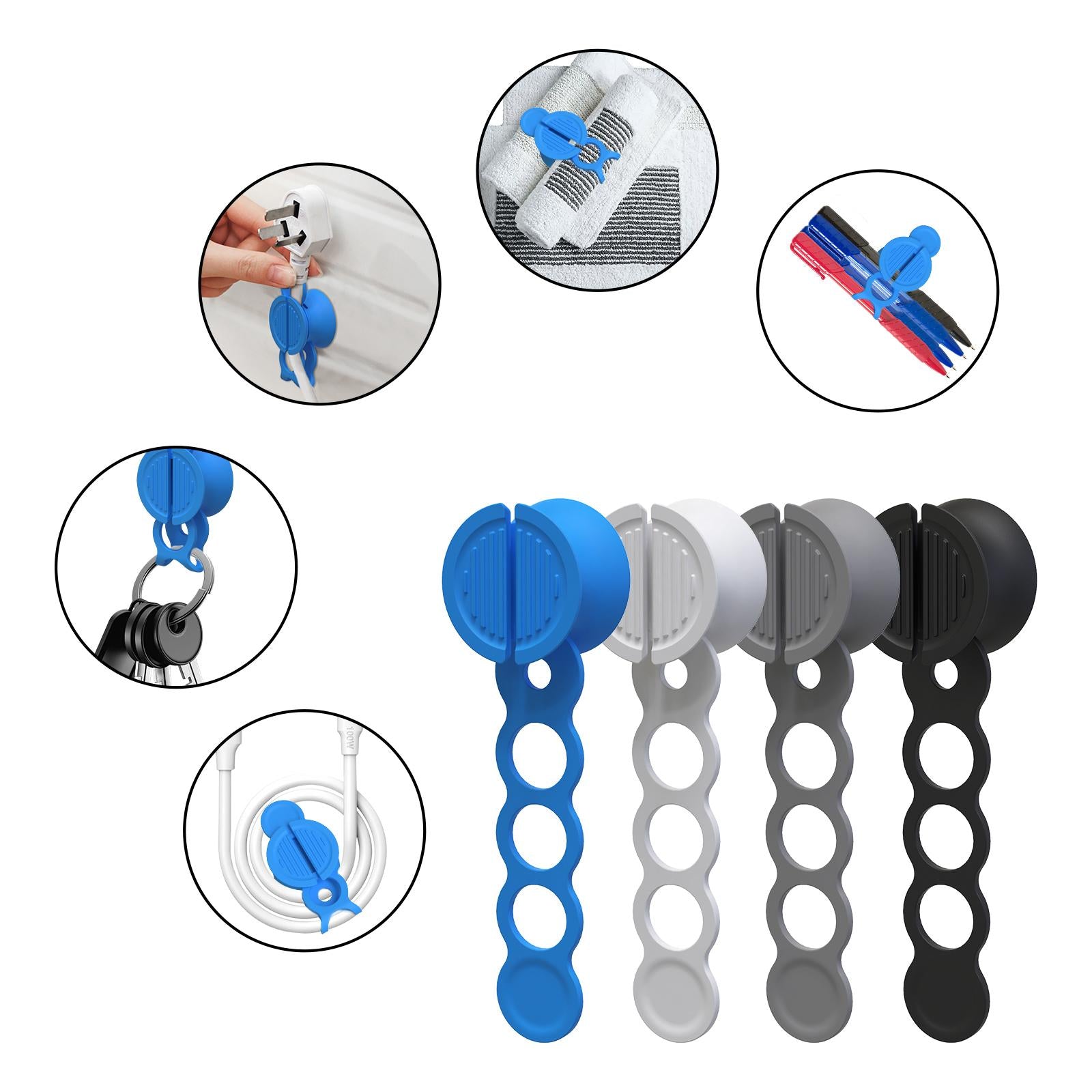 Cable Organizer Tool Magnetic Line Storge Holder for Kitchen Garage Workshop Gray