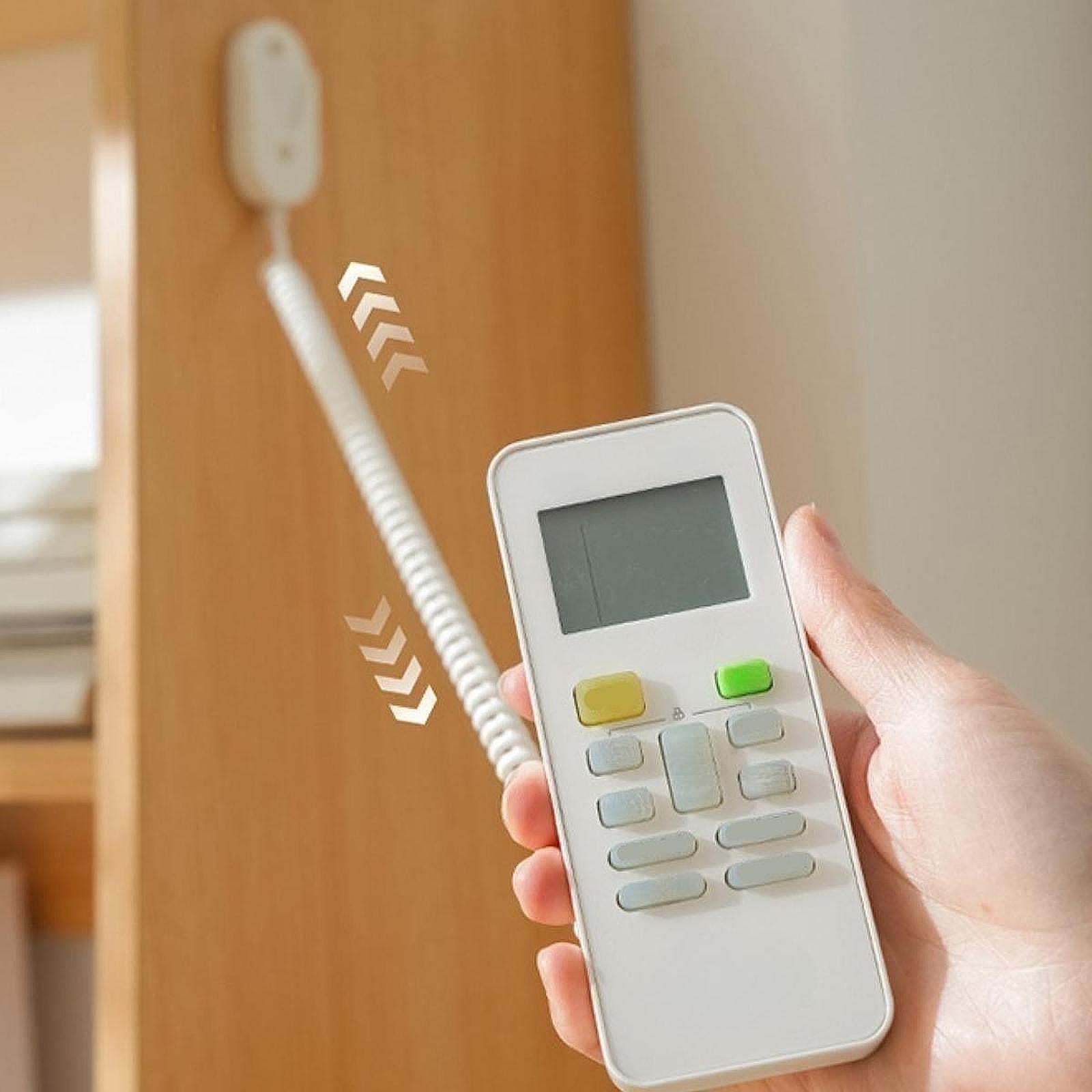 Magnetic Remote Control Holders with Spring Ropes Stable for Glass Wall White