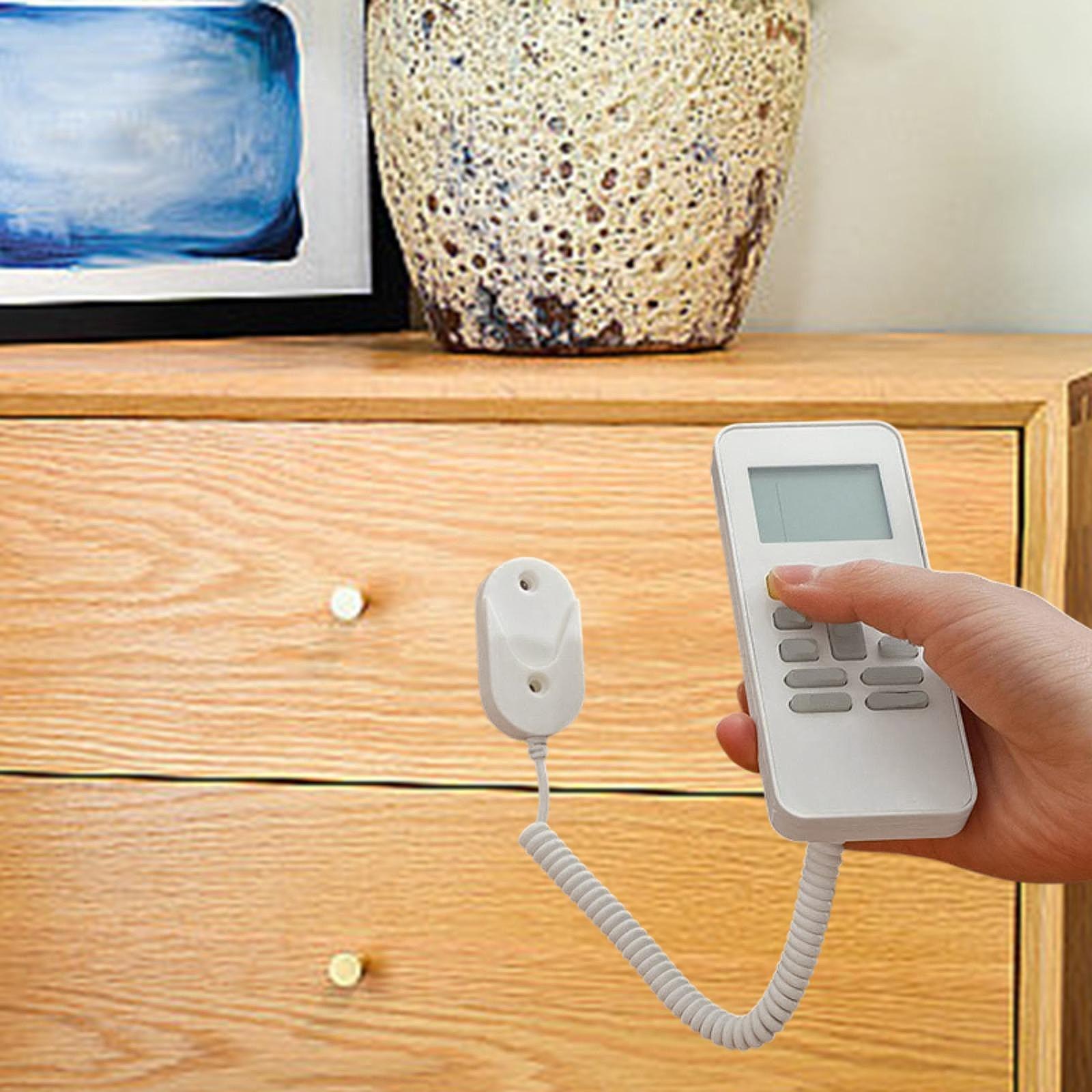 Magnetic Remote Control Holders with Spring Ropes Stable for Glass Wall White