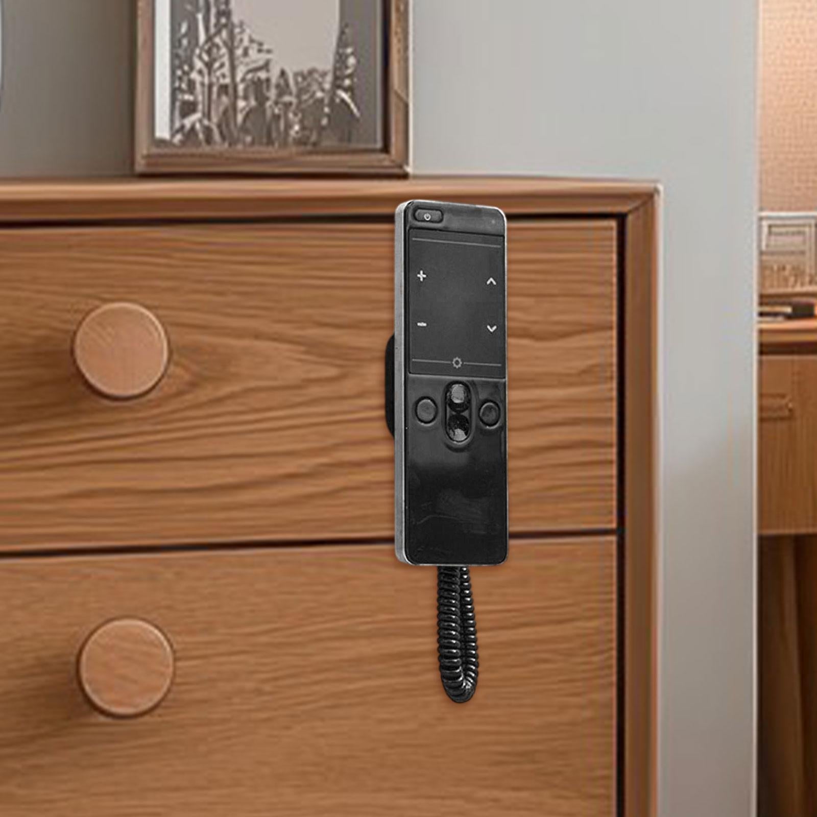 Magnetic Remote Control Holders with Spring Ropes Stable for Glass Wall Black