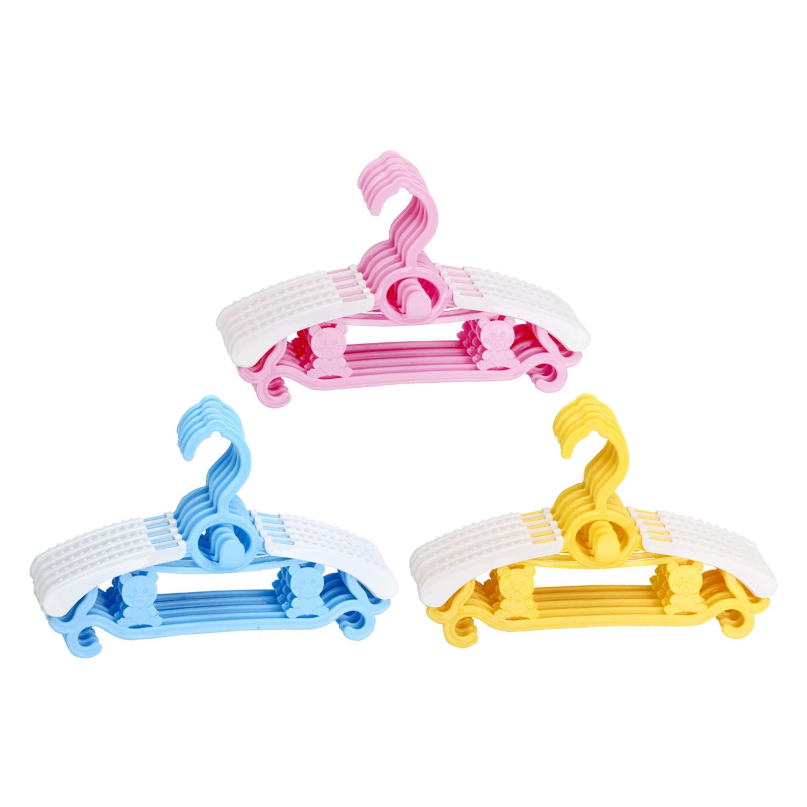5x Children Clothes Hangers Wardrobe Hanging Storage Adjustable Baby Hangers Pink