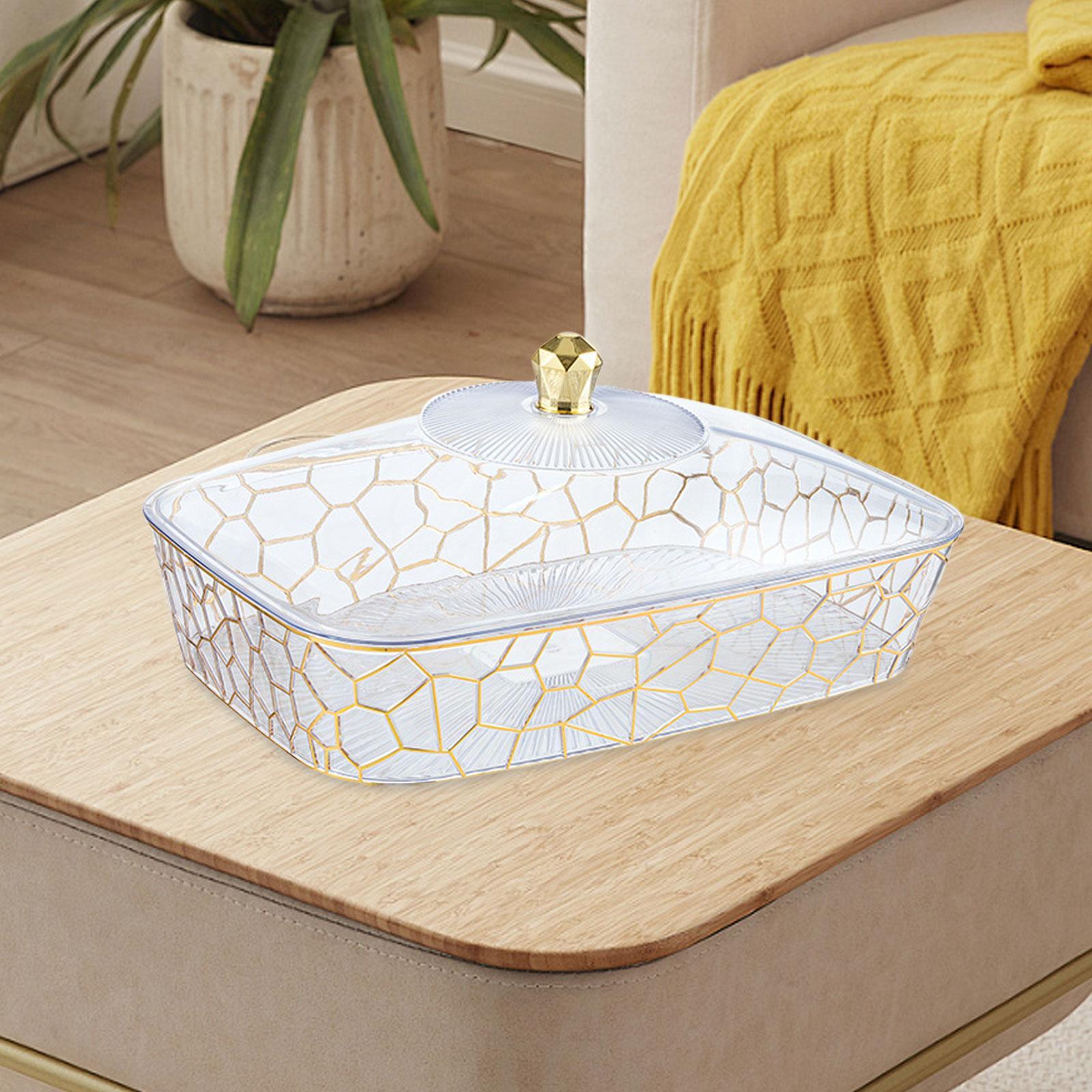 Dried Fruit Plate with Lid Candy Nuts Container for Kitchen Home Living Room 27.5x19x13.5 cm