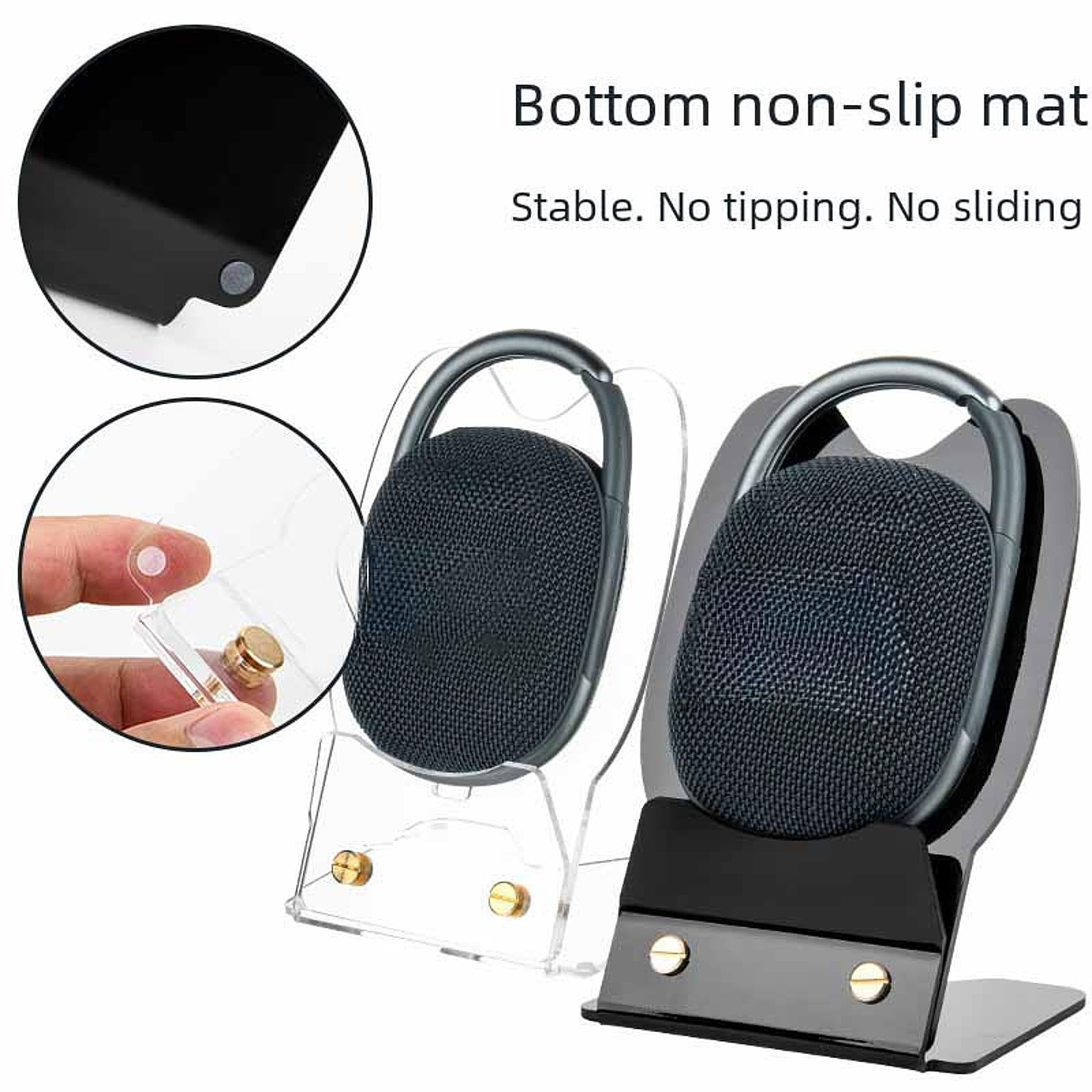 Acrylic Desktop Speaker Stand Display Stand for Small Speakers Clip 4/5 Home Black