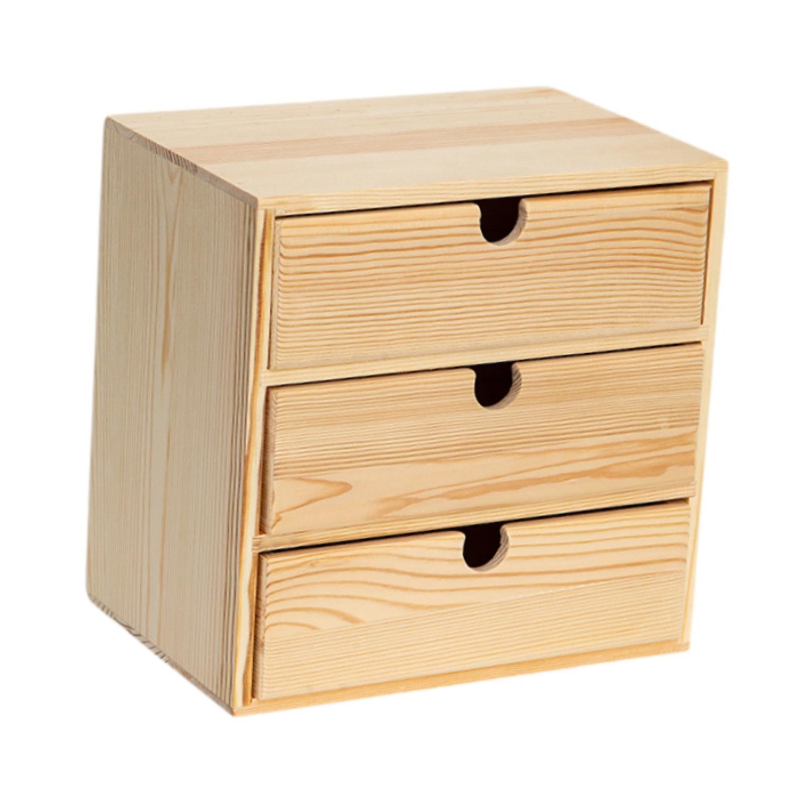 Wooden Jewelry Box for Women Rustic Storage Organizer for Home Vanity Office