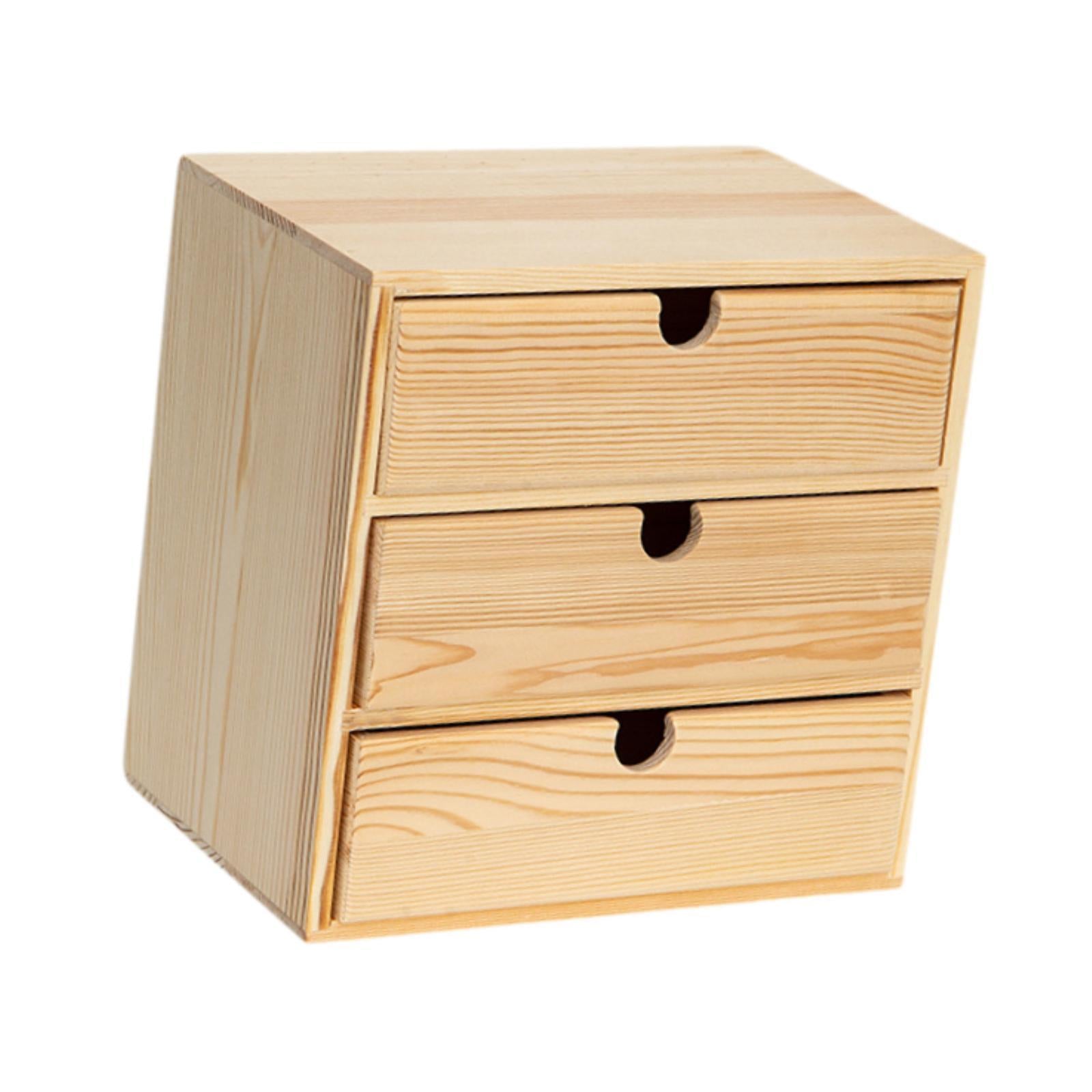 Wooden Jewelry Box for Women Rustic Storage Organizer for Home Vanity Office