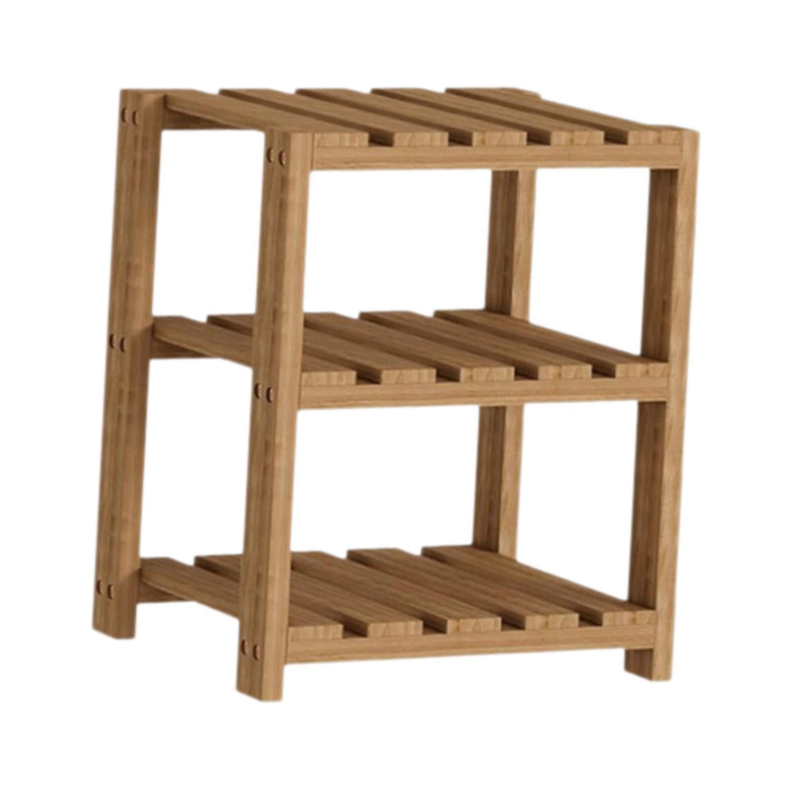 Wooden Router Shelf Modern 3 Tier Organizing for Living Room Office Speakers