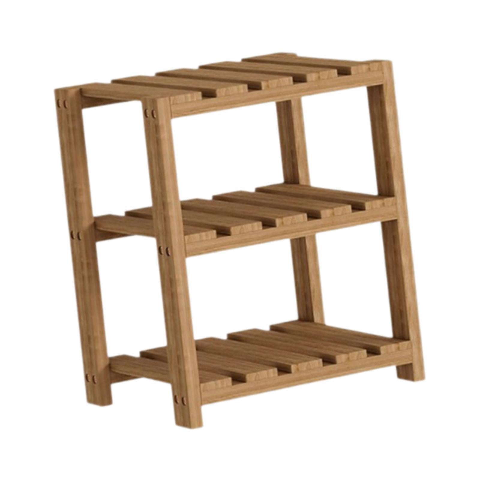 Wooden Router Shelf Modern 3 Tier Organizing for Living Room Office Speakers