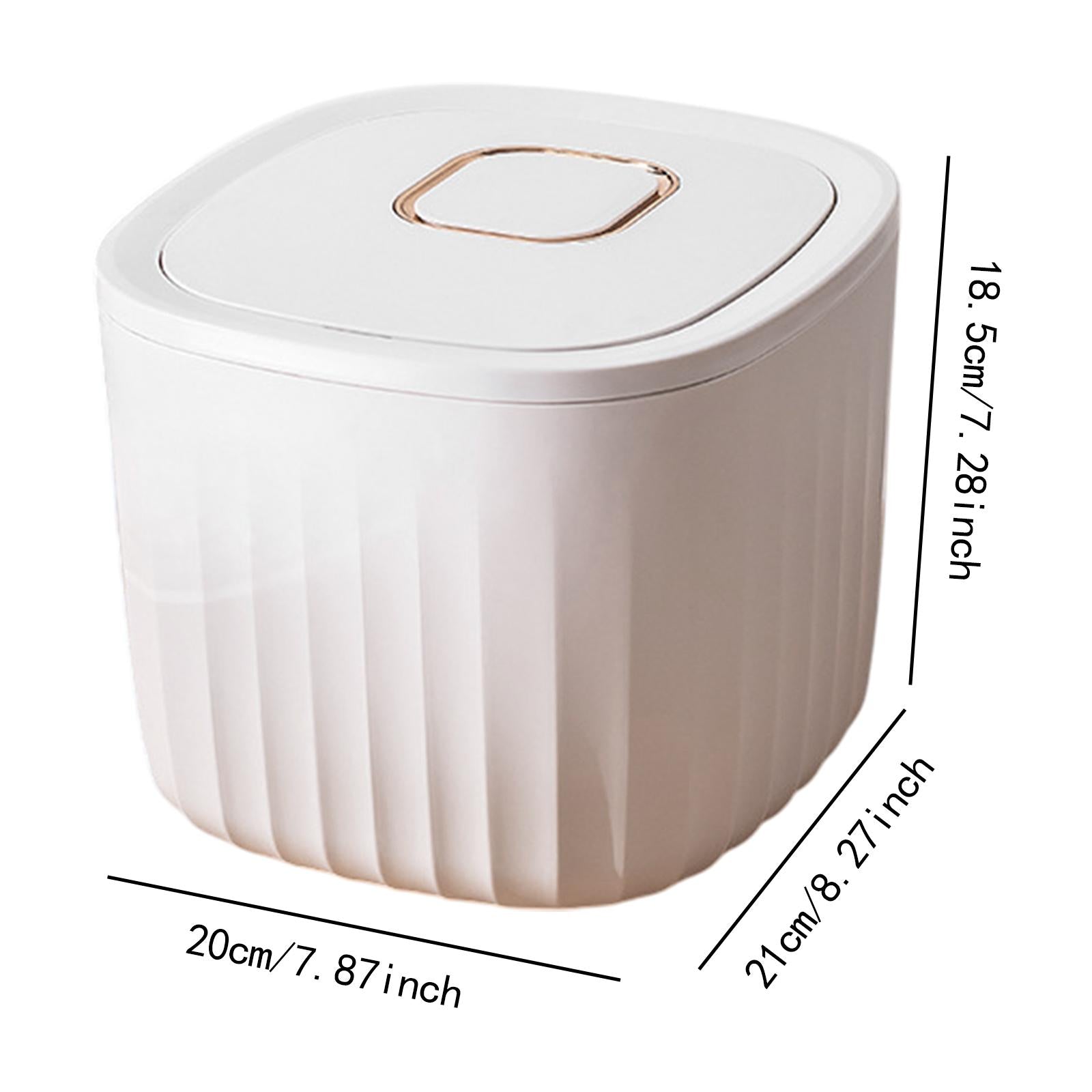 Rice Container Can Canister Jar 11 lbs Sealed Bin for Pantry Household Grain White